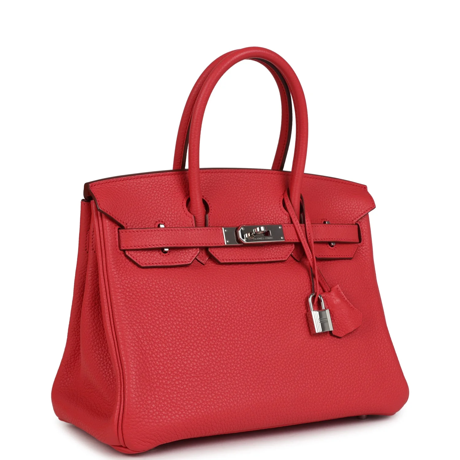 Pre-owned Hermes Birkin 30 Bougainvillea Clemence Palladium Hardware
