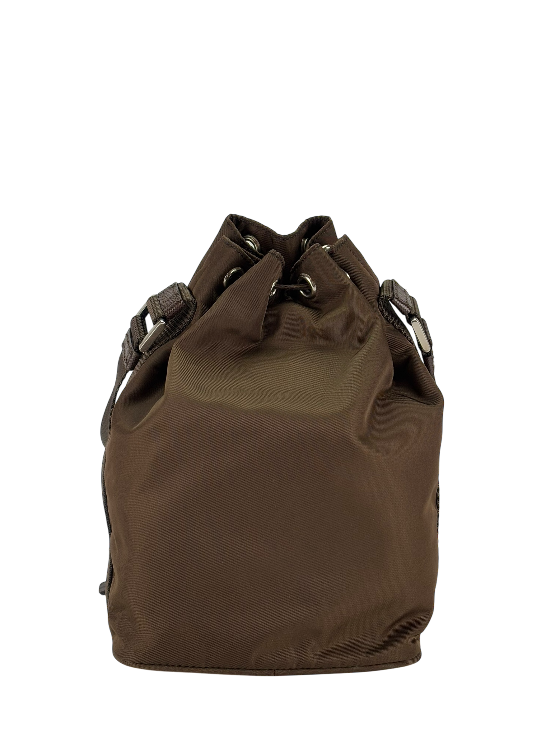 PRADA - Brown Re-Nylon Bucket 2way Bag