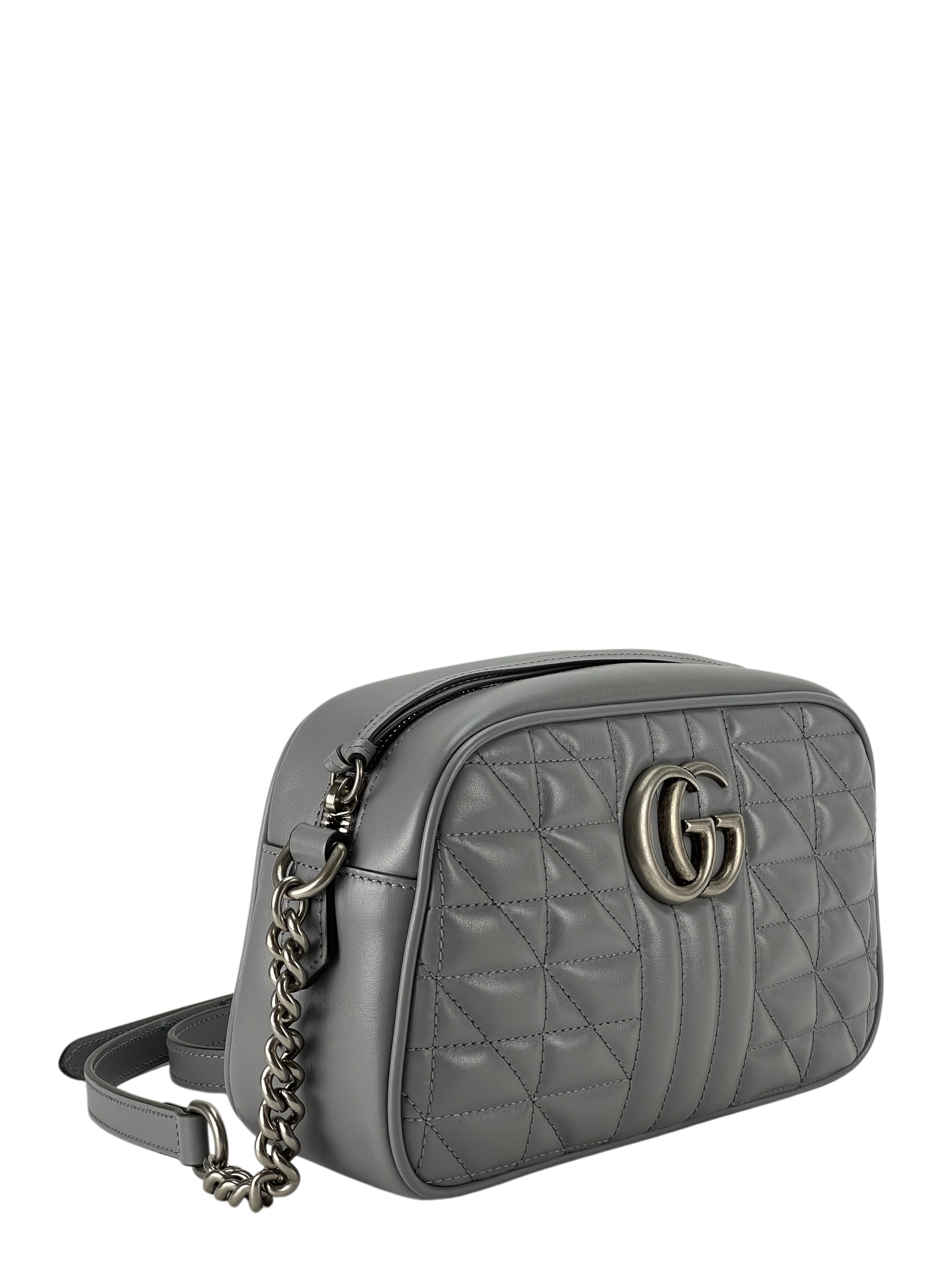 GUCCI - Grey GG Marmont Camera Bag