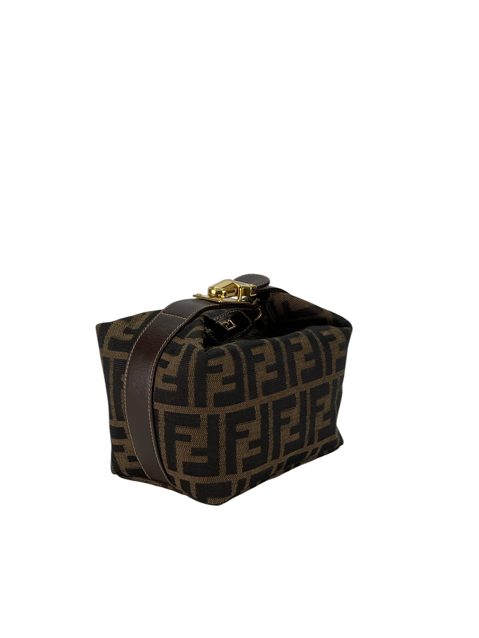 FENDI - Zucca Brown Jacquard Mini Vanity Pouch Bag