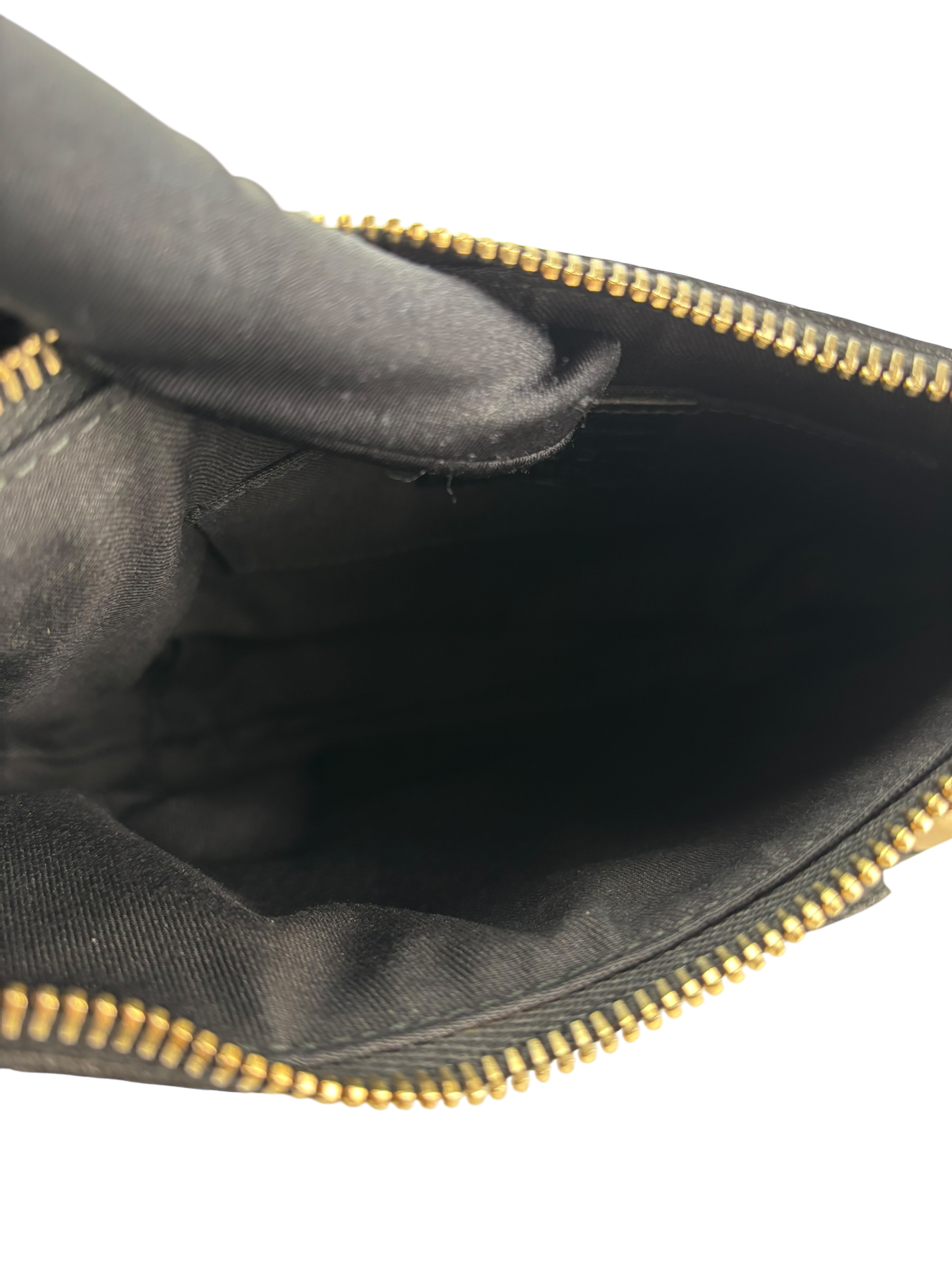 GUCCI - Black GG Monogram Small Horsebit Handbag