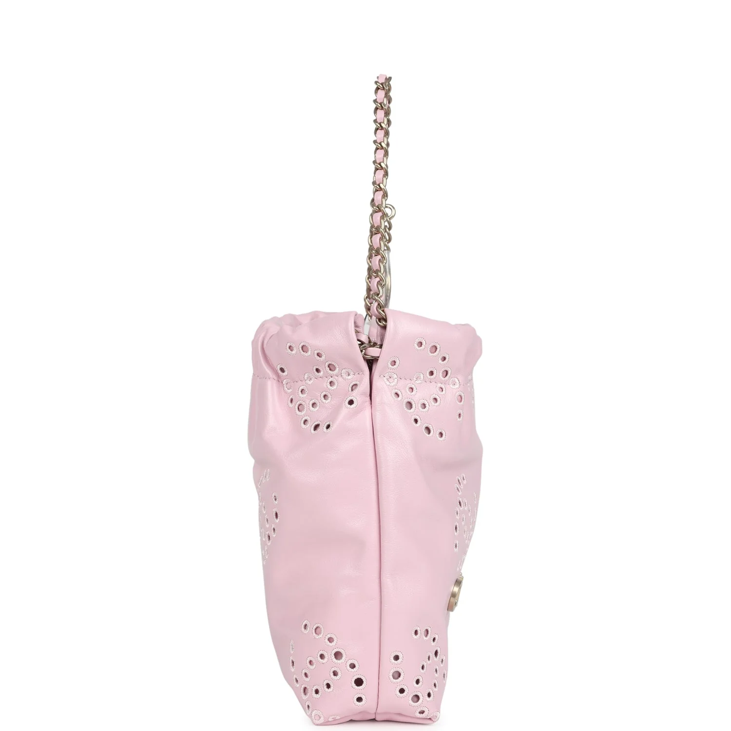 Chanel Mini 22 Bag Pink Shiny Calfskin Brushed Gold Hardware