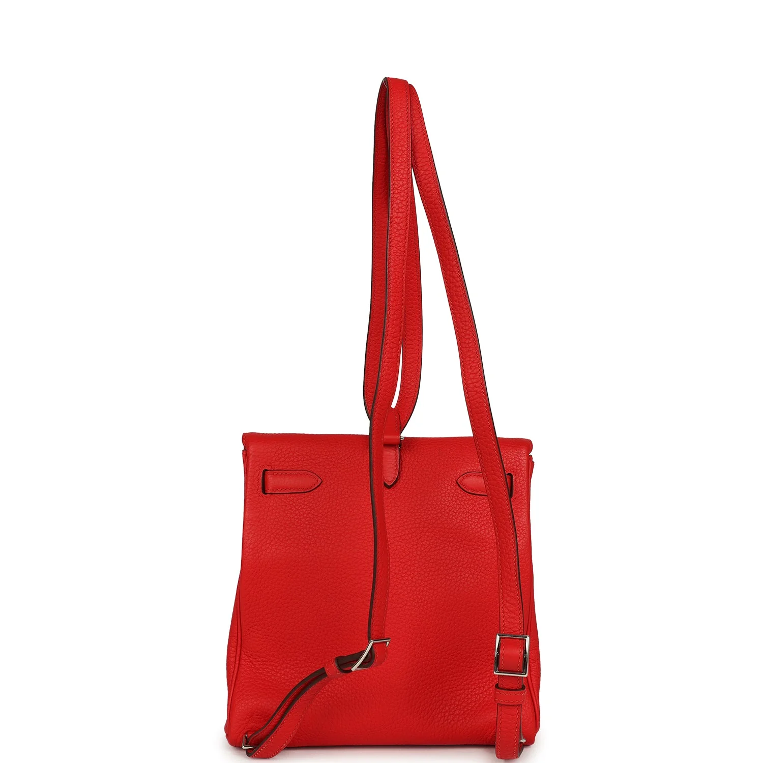 Hermes Kelly Ado II Backpack Rouge De Coeur Clemence Palladium Hardware
