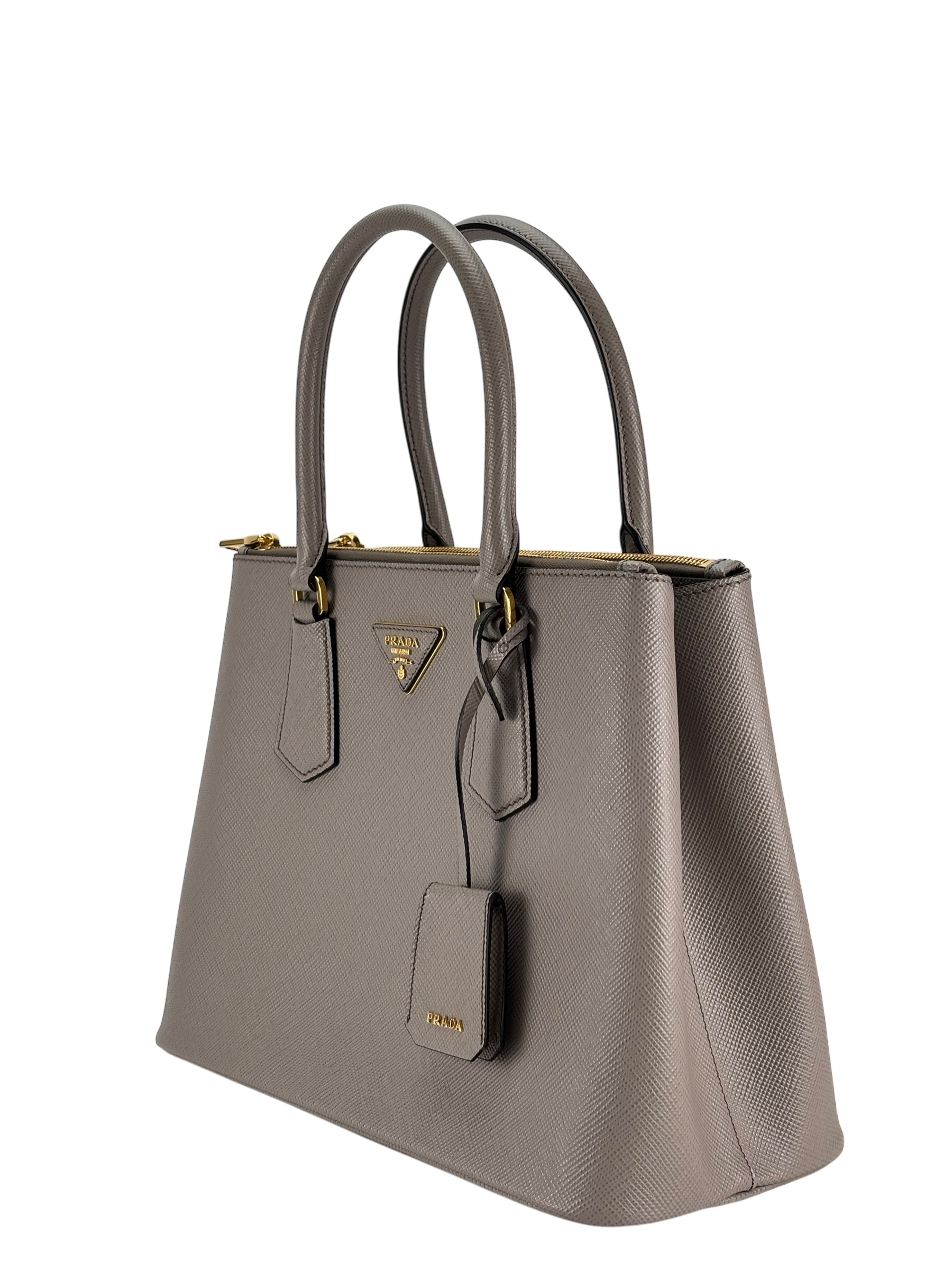PRADA - Grey Galleria Medium Saffiano Leather Handbag