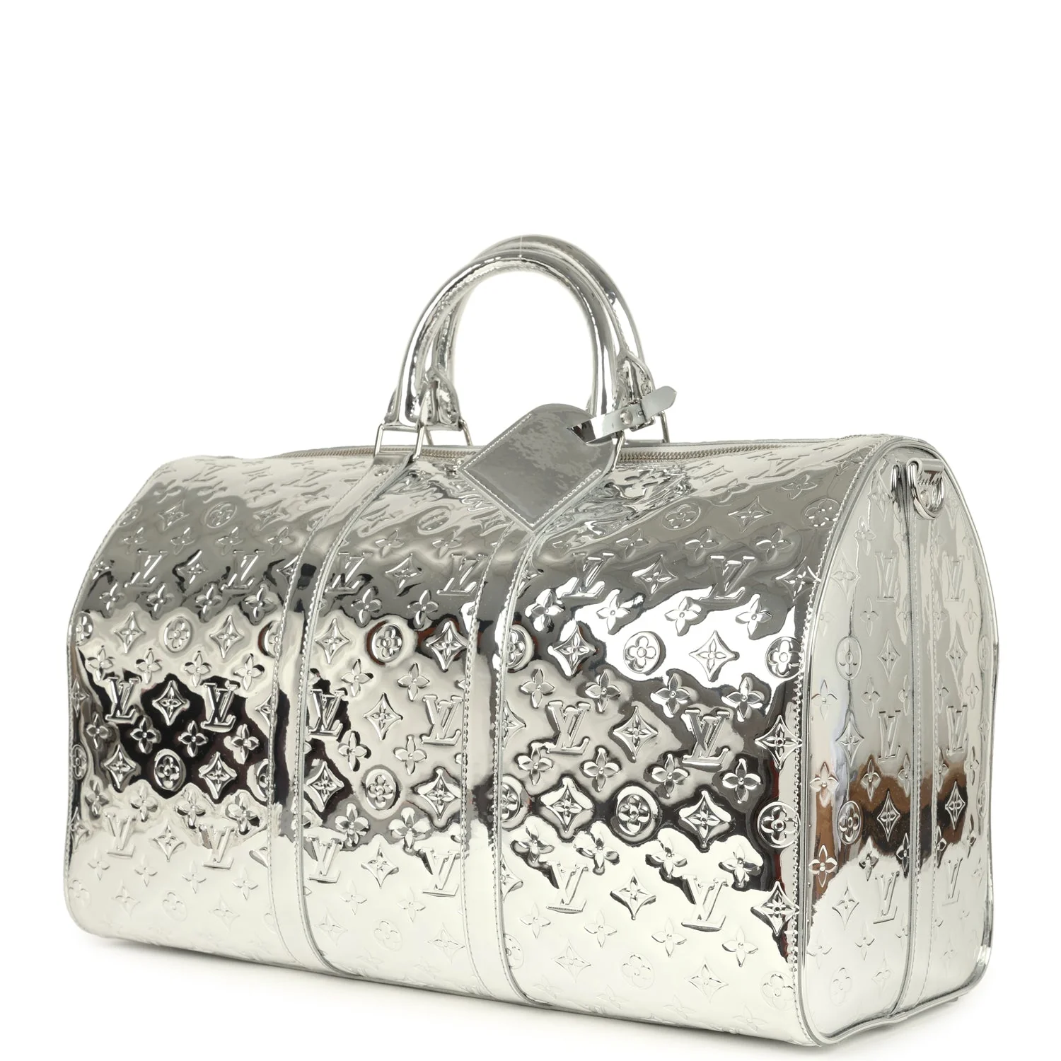 Louis Vuitton Keepall Bandouliere 50 Silver Monogram Miroir Silver Hardware