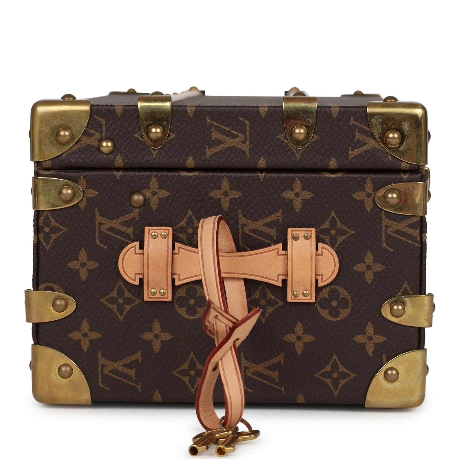 Pre-owned Louis Vuitton Malle Fleurs Trunk Brown Monogram Brass Hardware