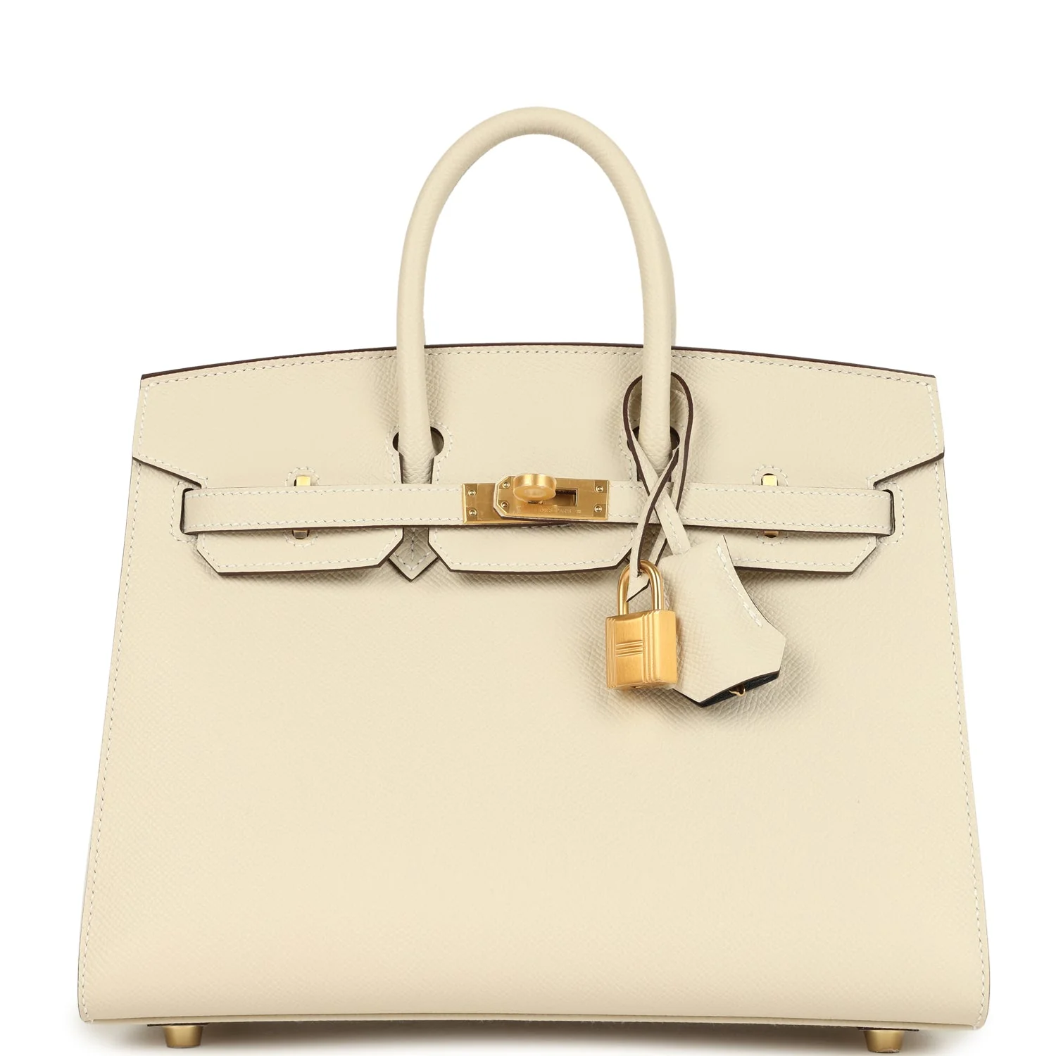 Hermes Special Order (HSS) Birkin Sellier 25 Craie Verso Epsom Brushed Gold Hardware