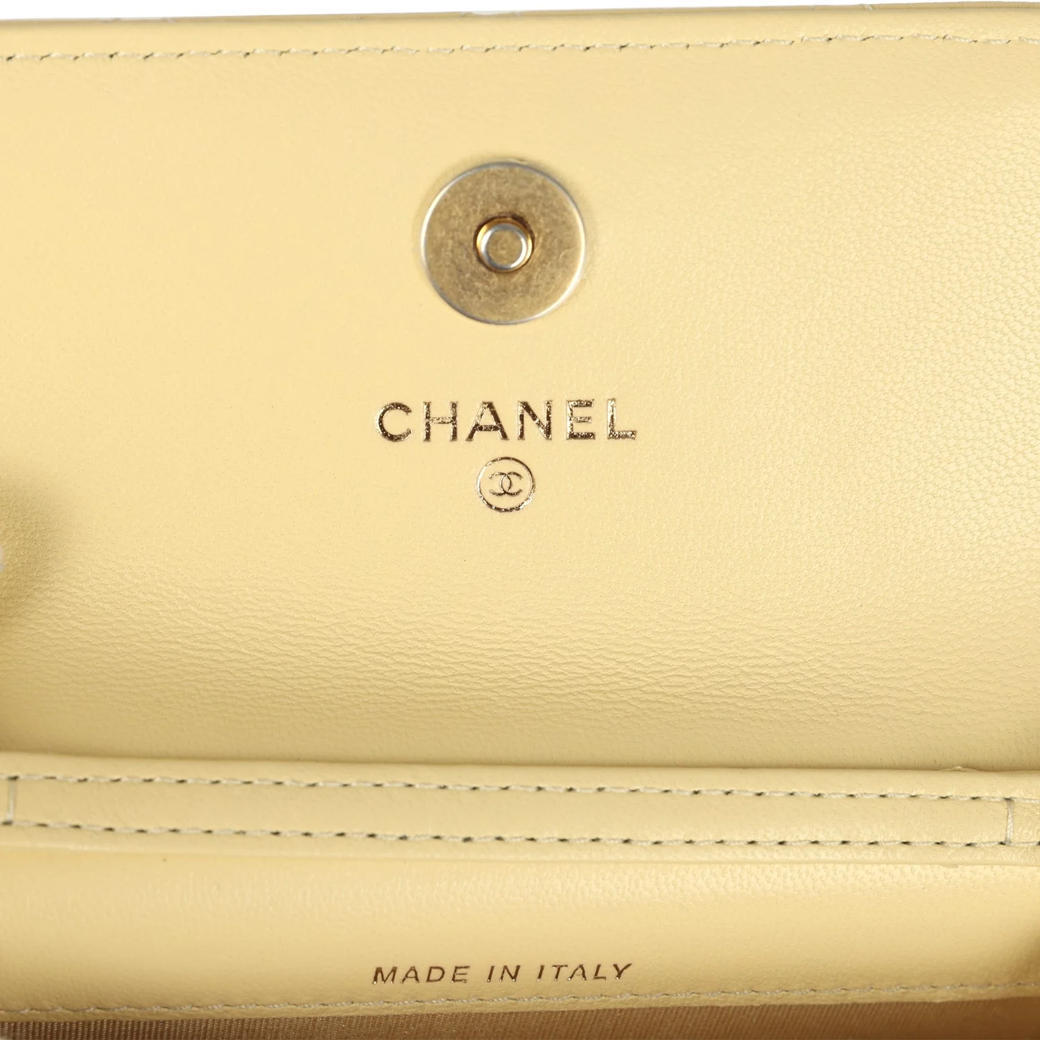 Chanel Mini Pearl Crush Belt Bag Light Yellow Lambskin Aged Gold Hardware