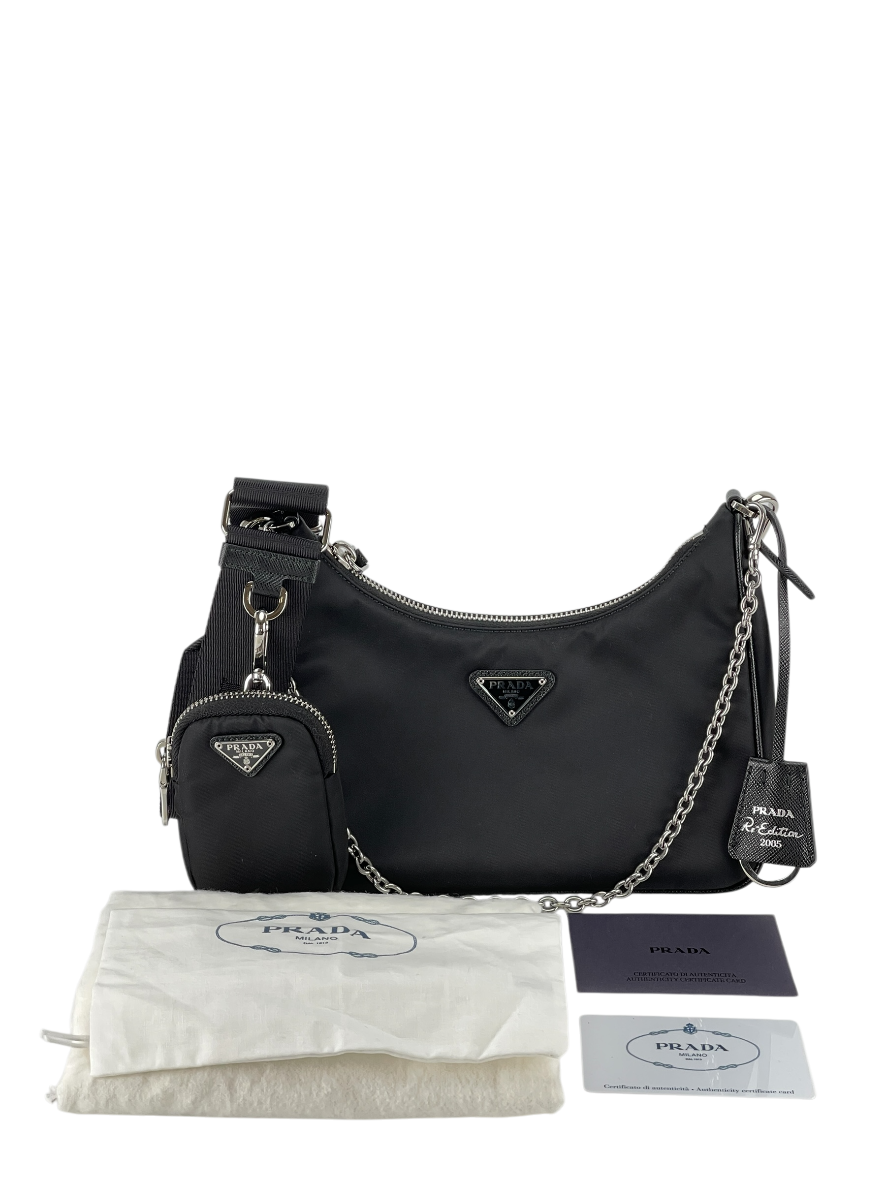 PRADA - Black Re-Edition 2005 Re-Nylon bag 3 in1