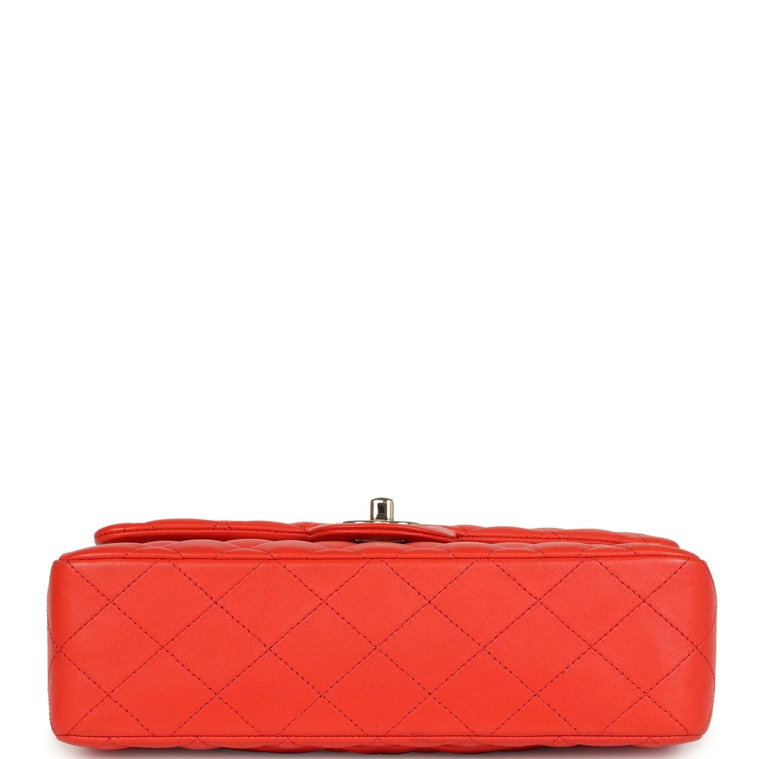 Pre-owned Chanel Small Classic Double Flap Bag Red Lambskin Light Gold Hardware