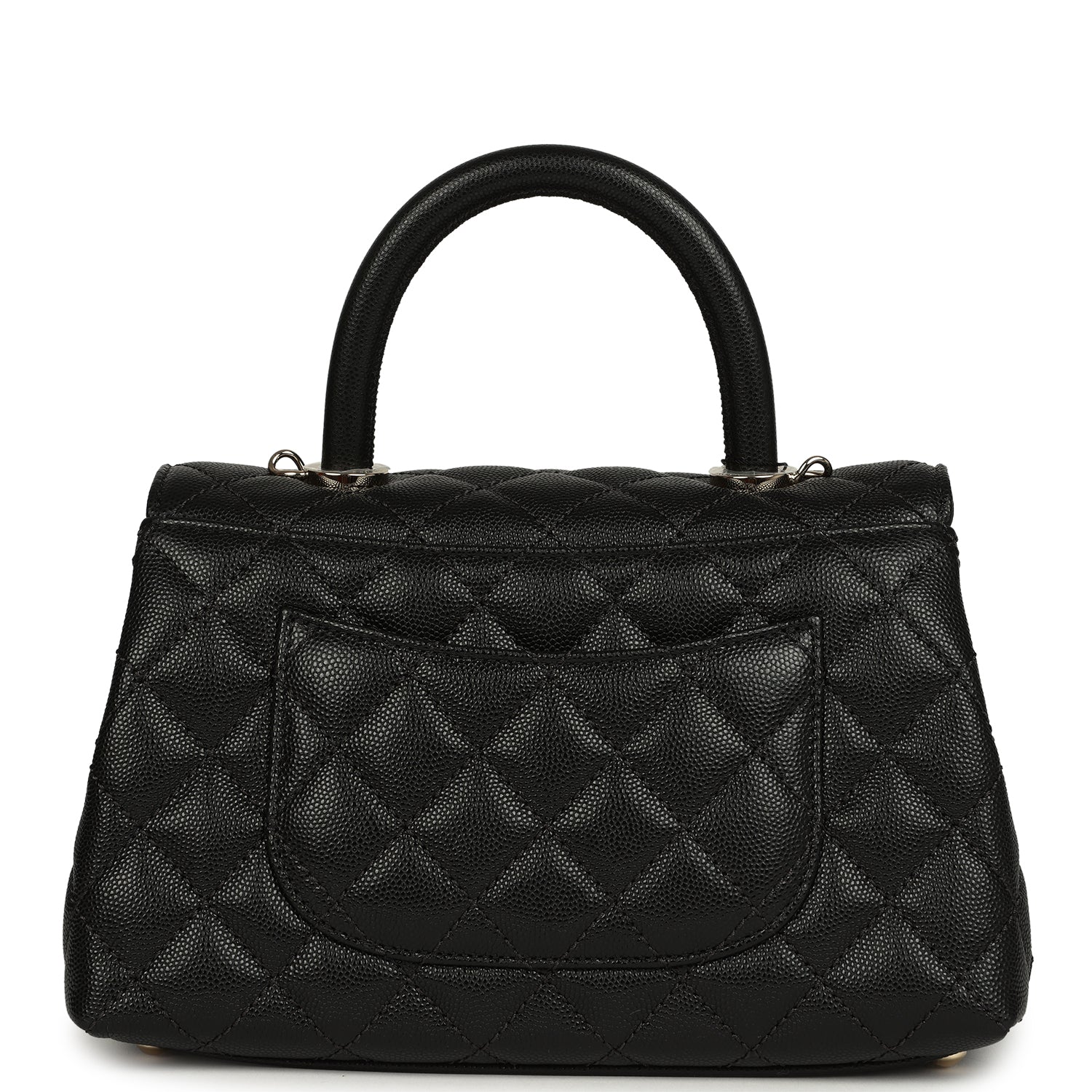 Chanel Small Coco Top Handle Flap Bag Shiny Caviar Light Gold Hardware