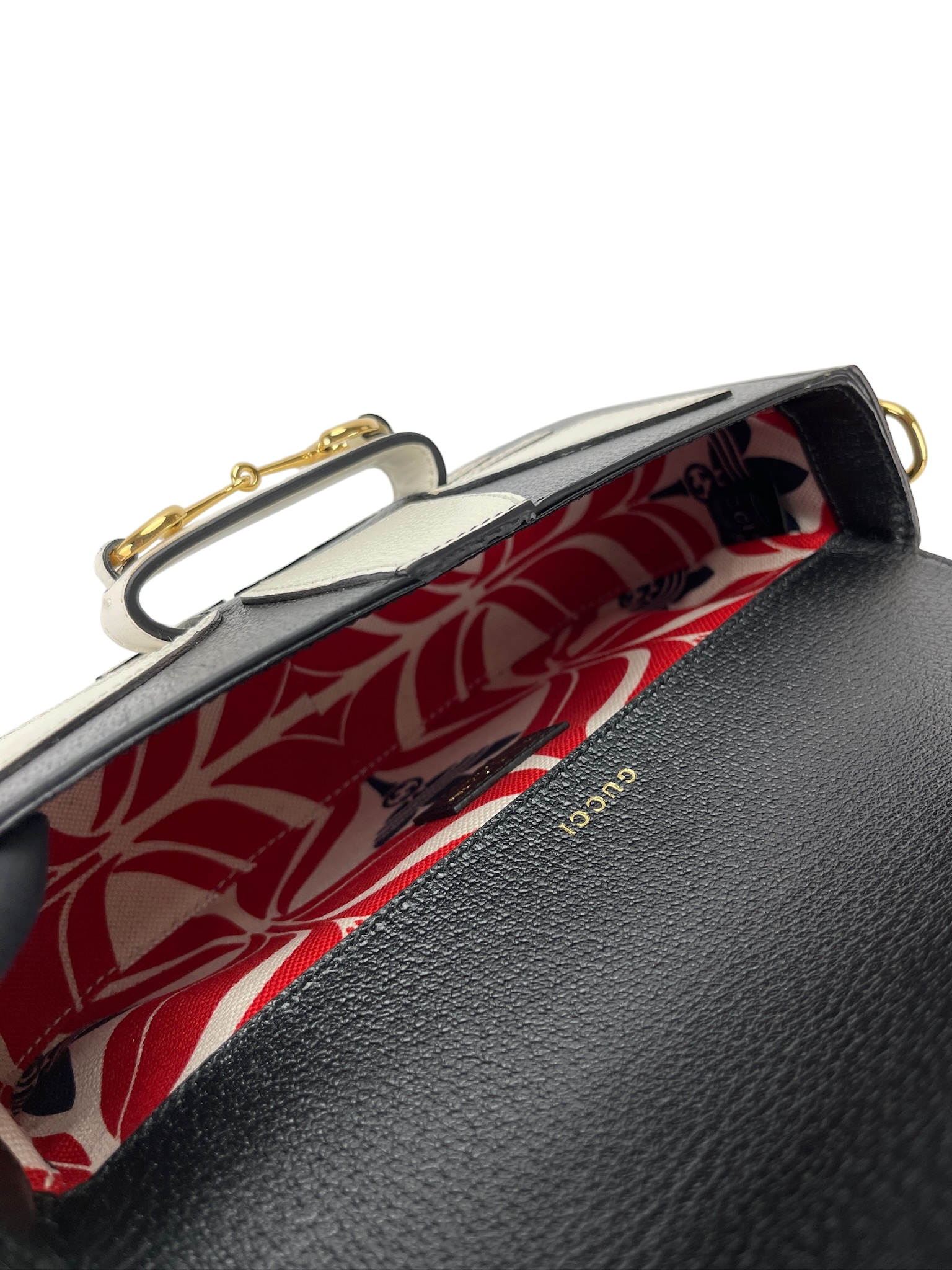 GUCCI - Gucci x Adidas Horsebit 1955 Shoulder Bag Black White Calfskin