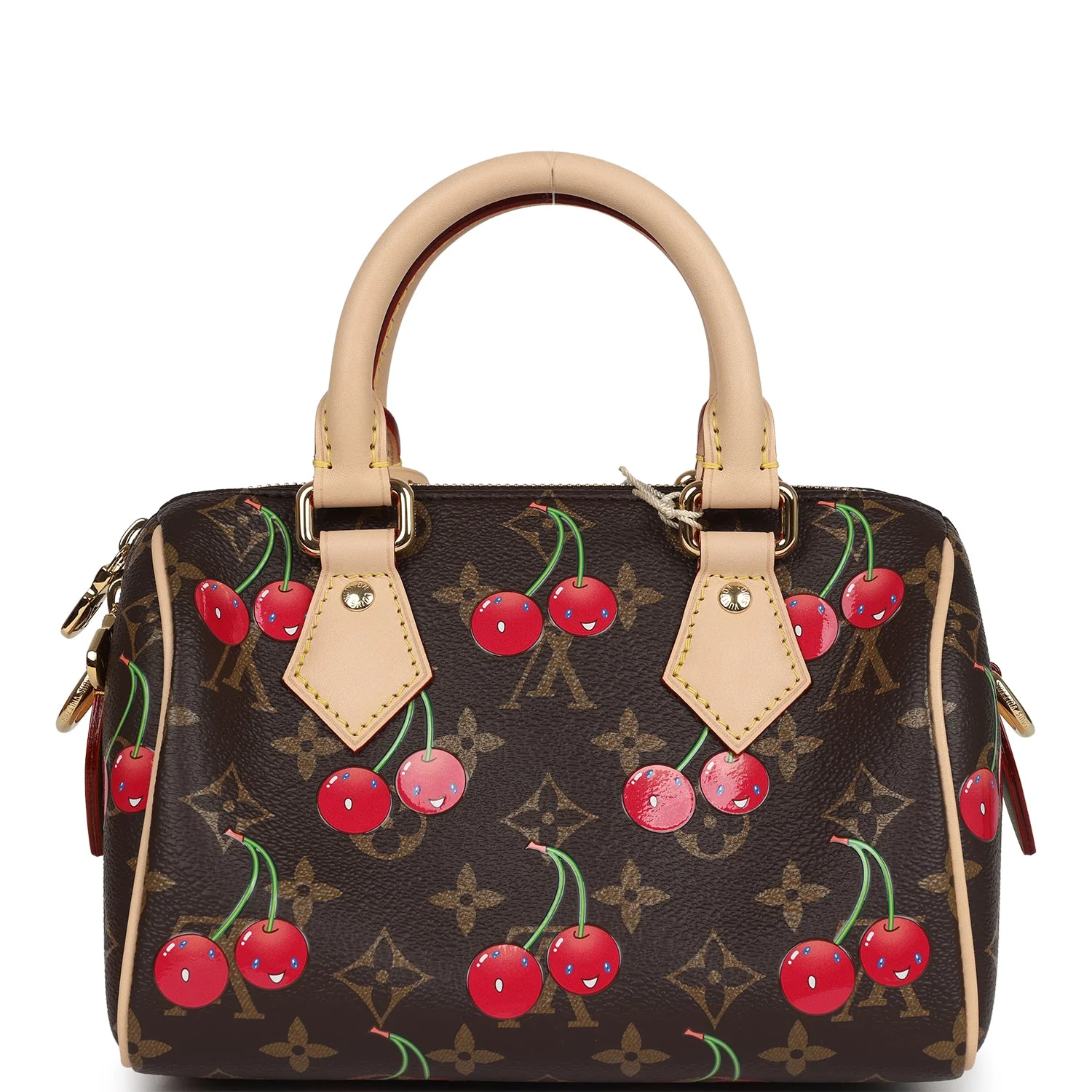 Louis Vuitton X Takashi Murakami Cerises Speedy Bandouliere 20 Bag Brown Cherry Monogram Gold Hardware