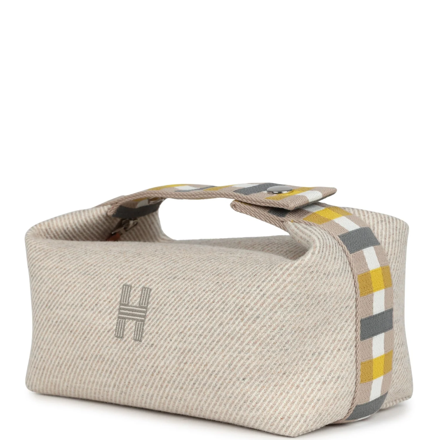 Hermes Bride-A-Brac Au Carre Case PM Seigle Wool Palladium Hardware