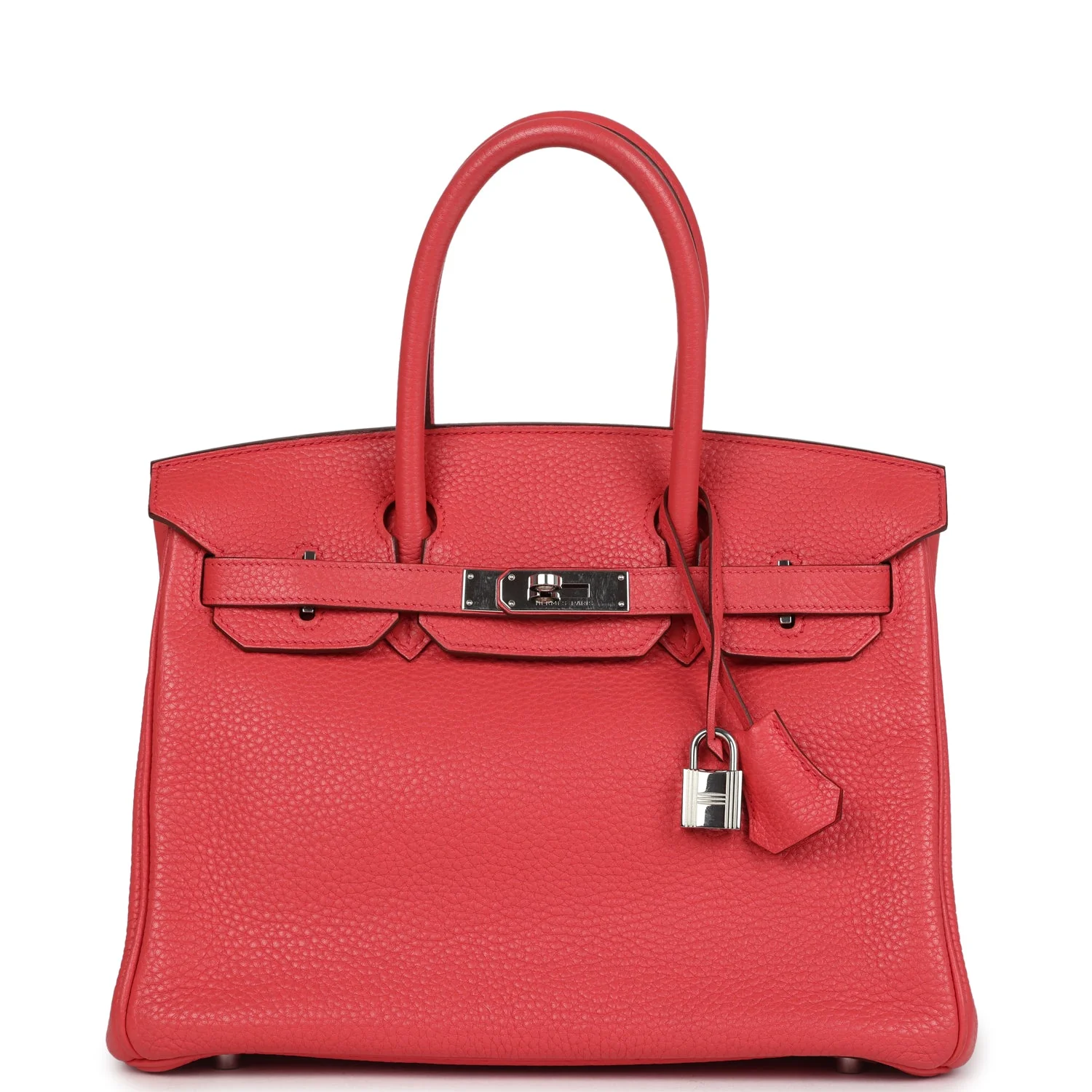 Pre-owned Hermes Birkin 30 Bougainvillea Clemence Palladium Hardware