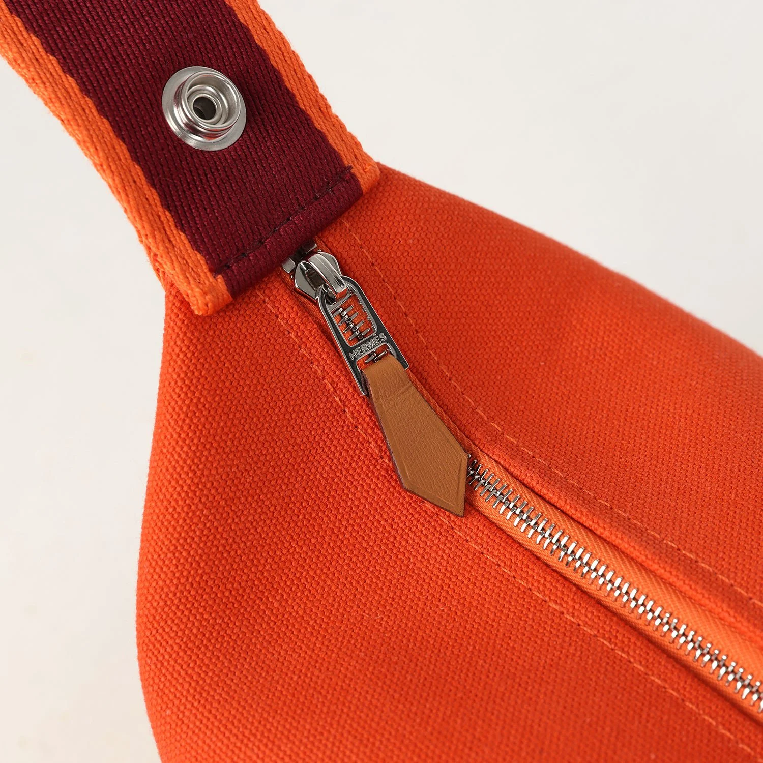 Hermes Bride A Brac Carre Case PM Feu Canvas Palladium Hardware