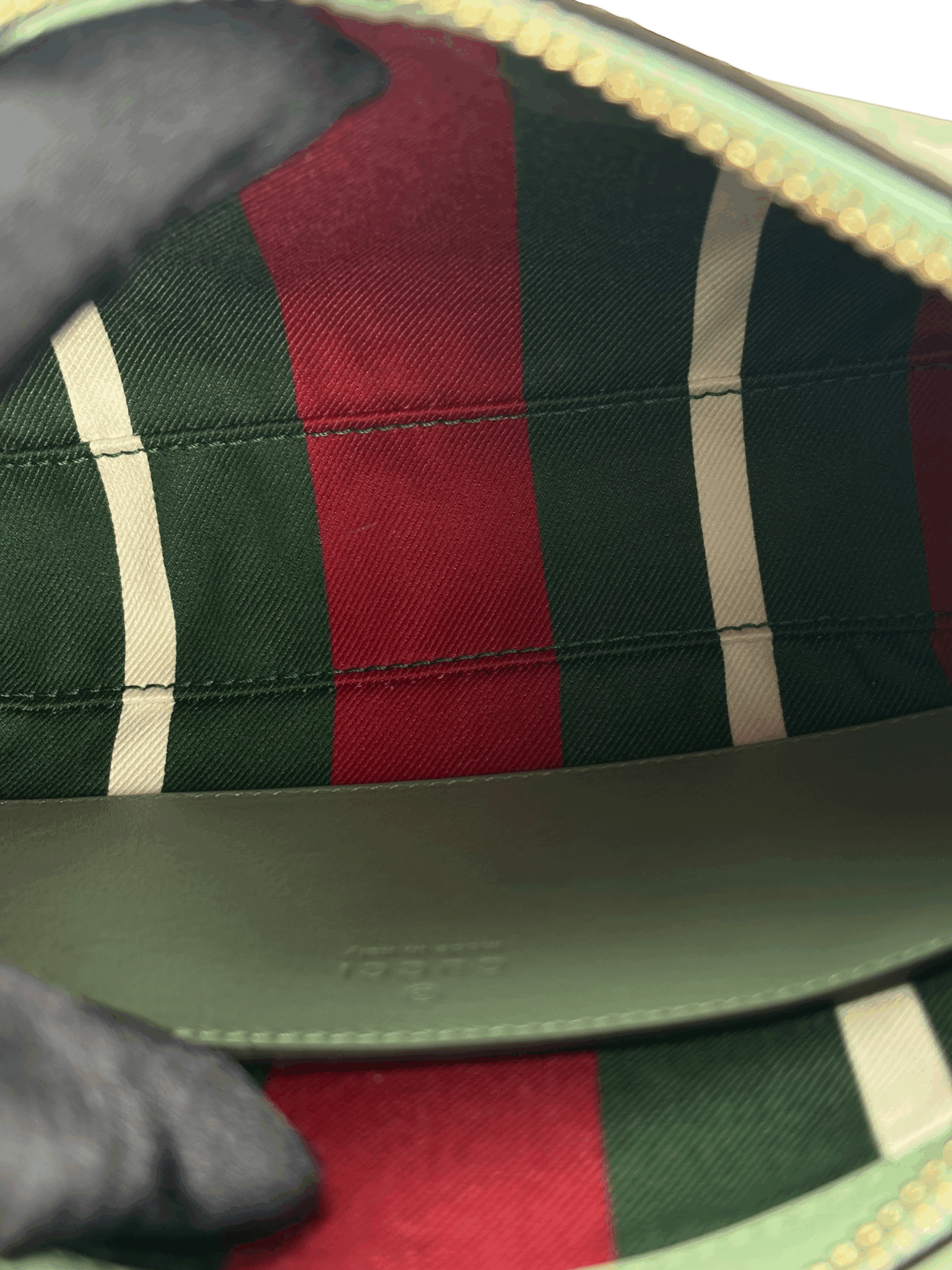 GUCCI - Sage Green Coated Canvas GG Emblem Small Shoulder Bag