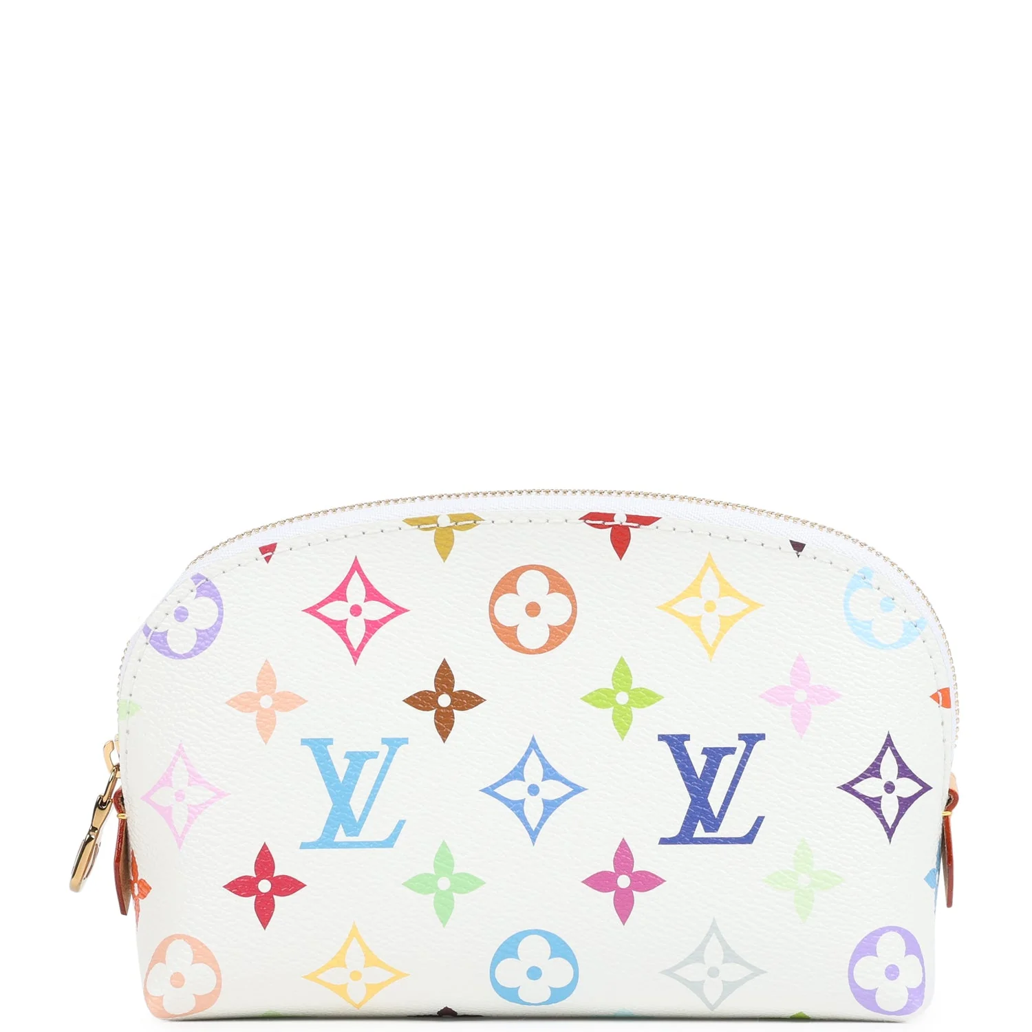 Louis Vuitton X Takashi Murakami Cosmetic Pouch PM White Multicolored Monogram Gold Hardware