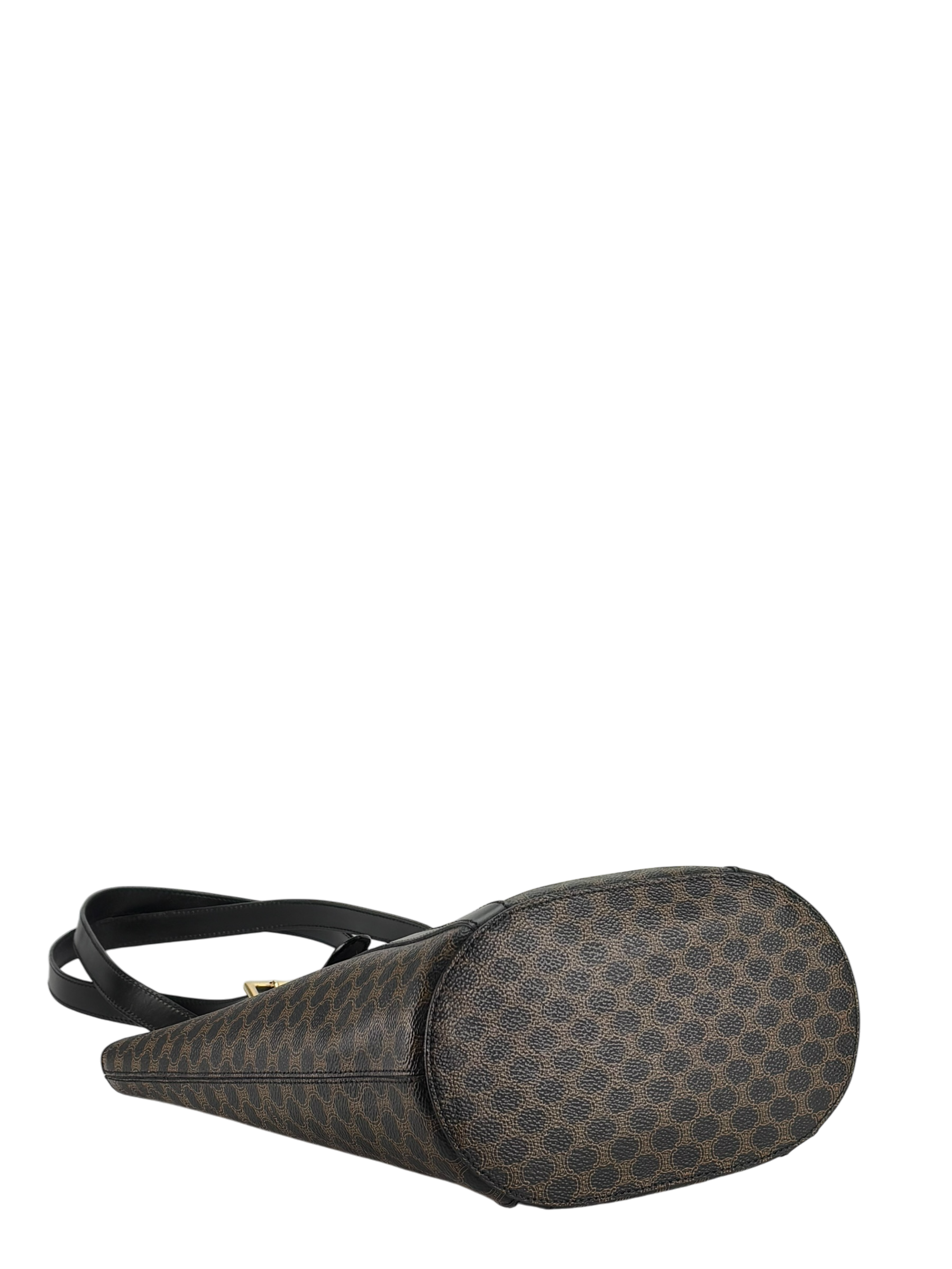 CELINE - Black Brown Macadam Bucket Bag