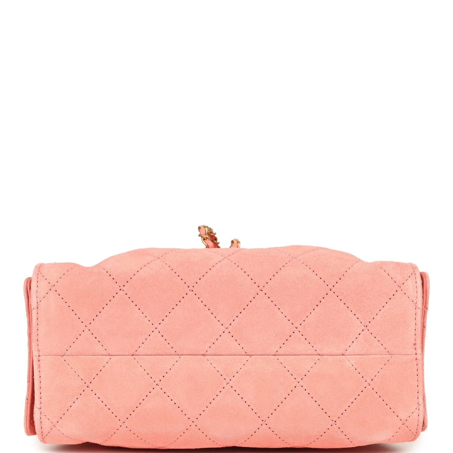 Chanel Mini 25 Hobo Bag Pink Suede Antique Gold Hardware