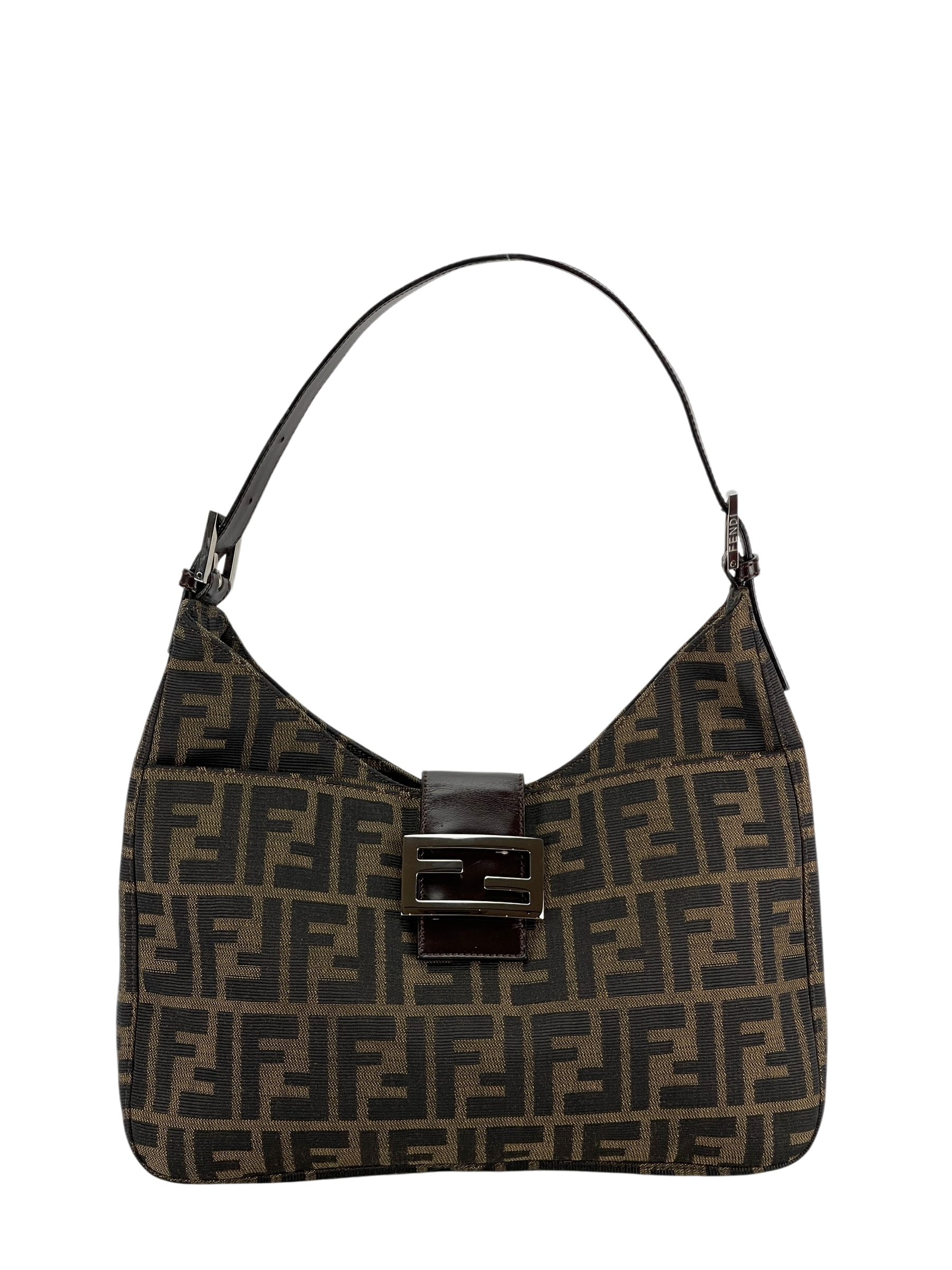 FENDI - Brown Canvas Zucca Shoulder Bag