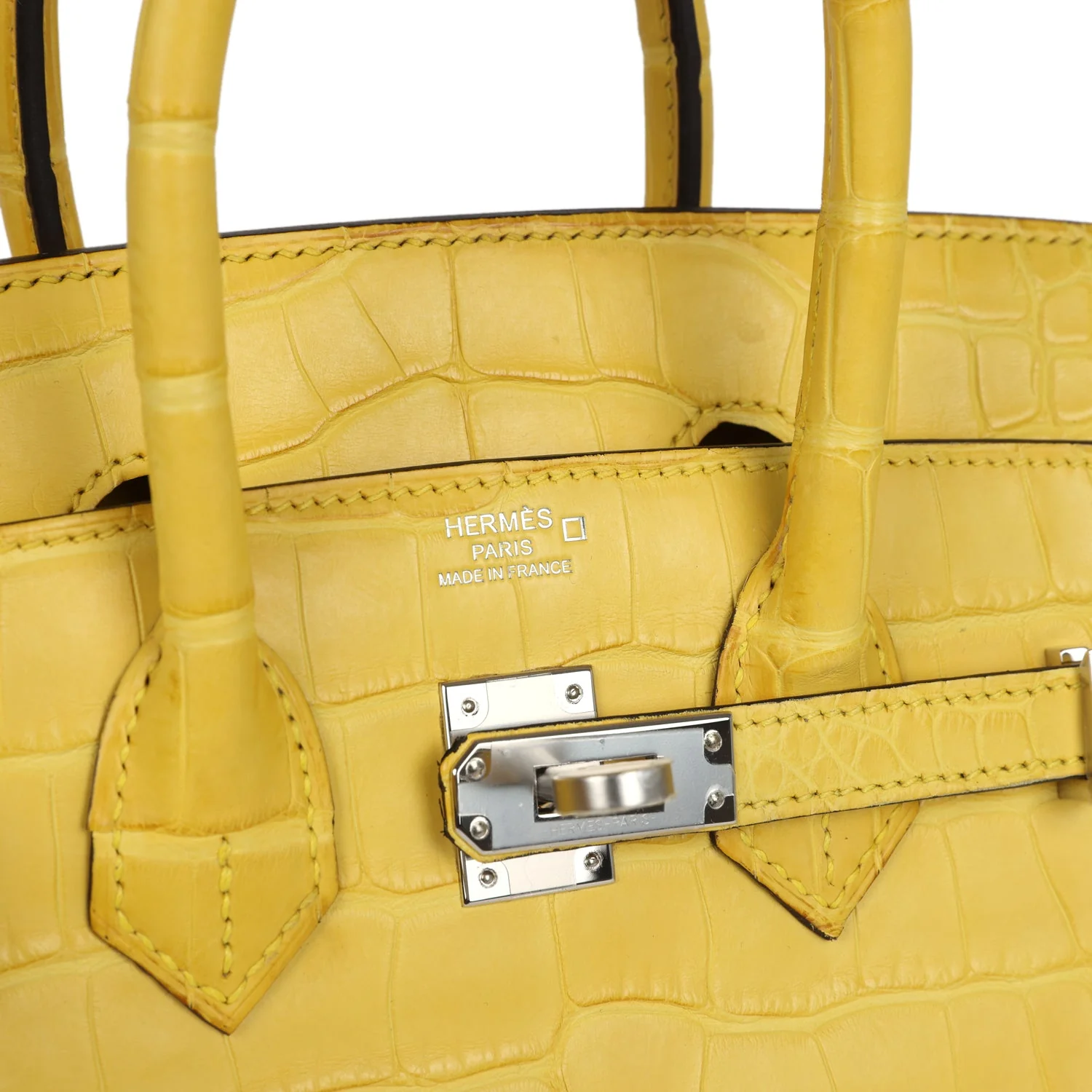 Hermes Birkin 25 Mimosa Matte Alligator Palladium Hardware