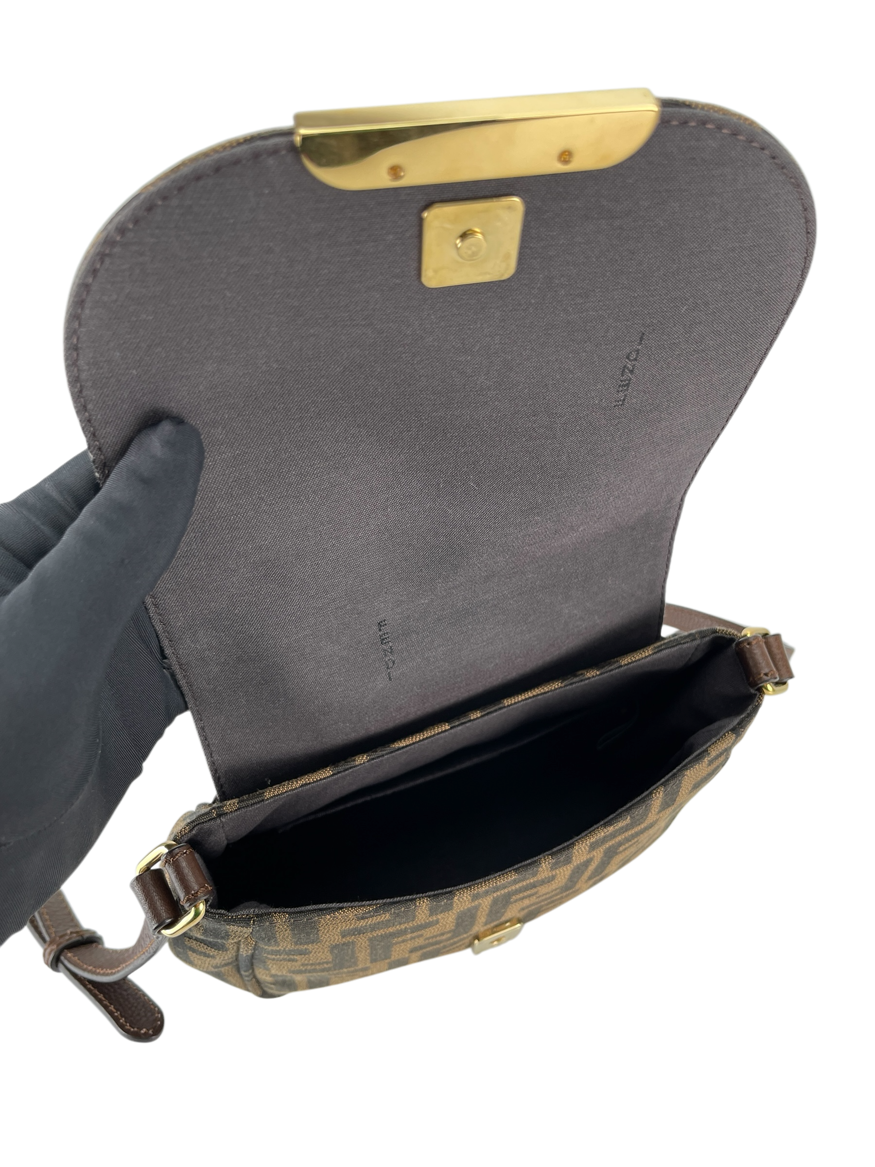 FENDI - Brown Zucca Canvas Crossbody Bag