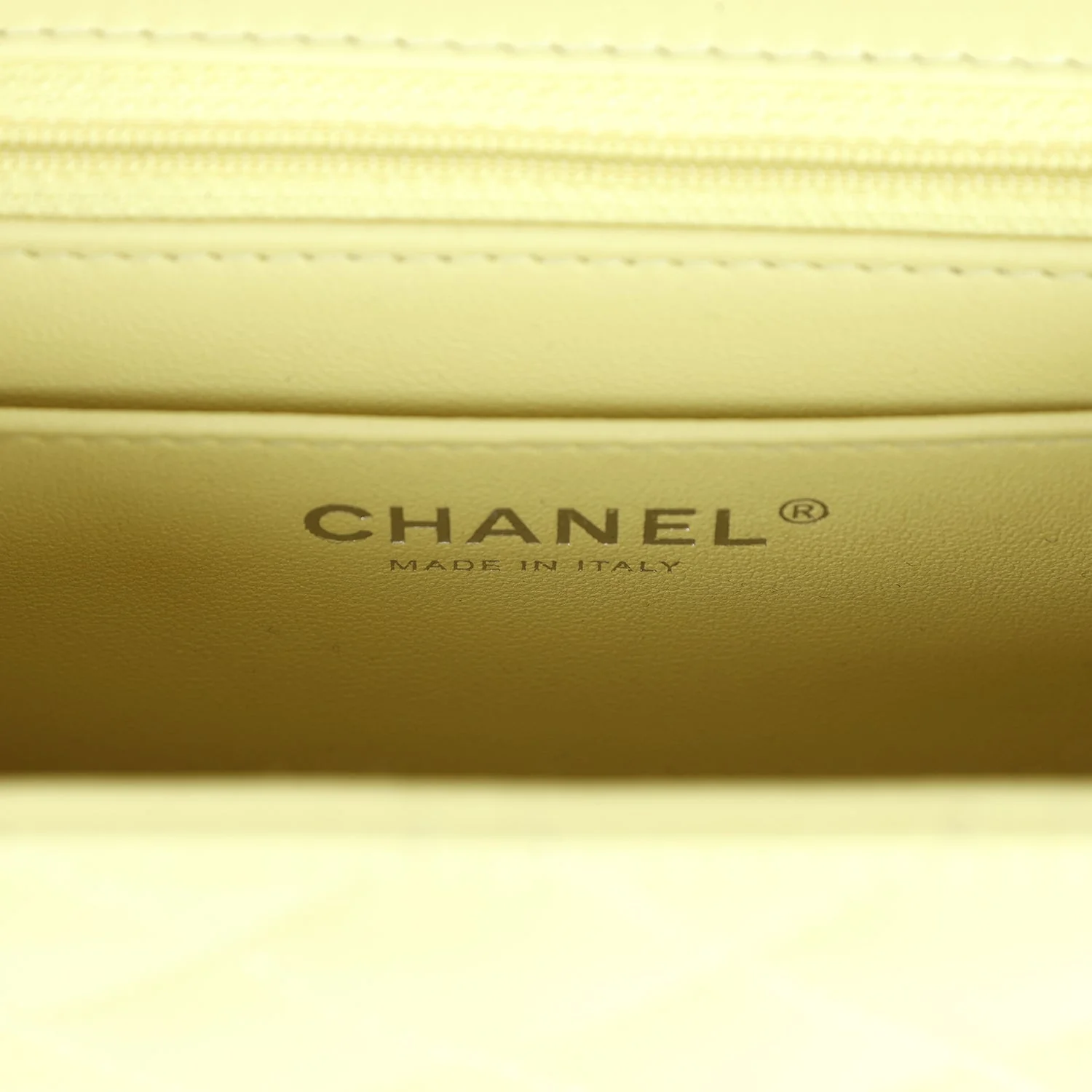 Chanel Mini Square Flap Bag Lime Lambskin Silver Hardware