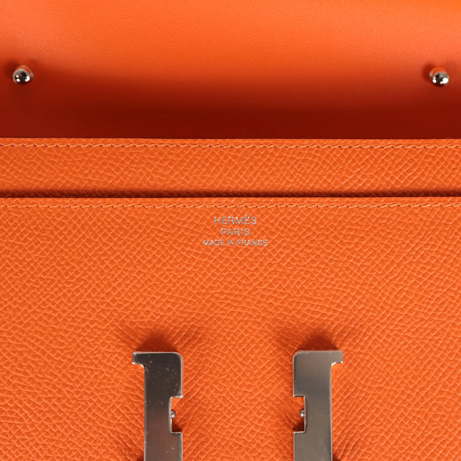 Hermes Constance Wallet To Go Orange Epsom Palladium Hardware