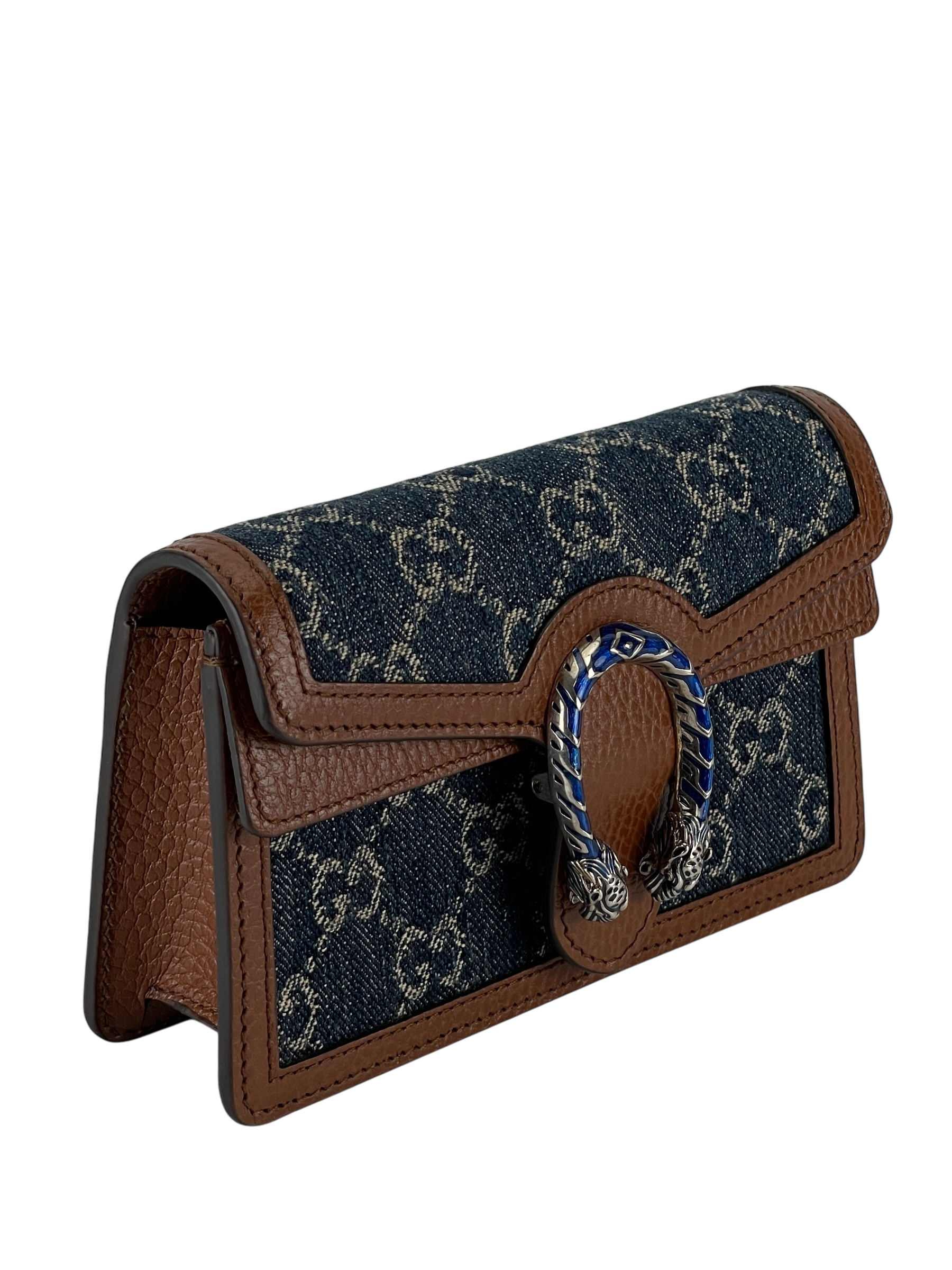 GUCCI - Denim GG Dollar Enamel Super Mini Dionysus Shoulder Bag