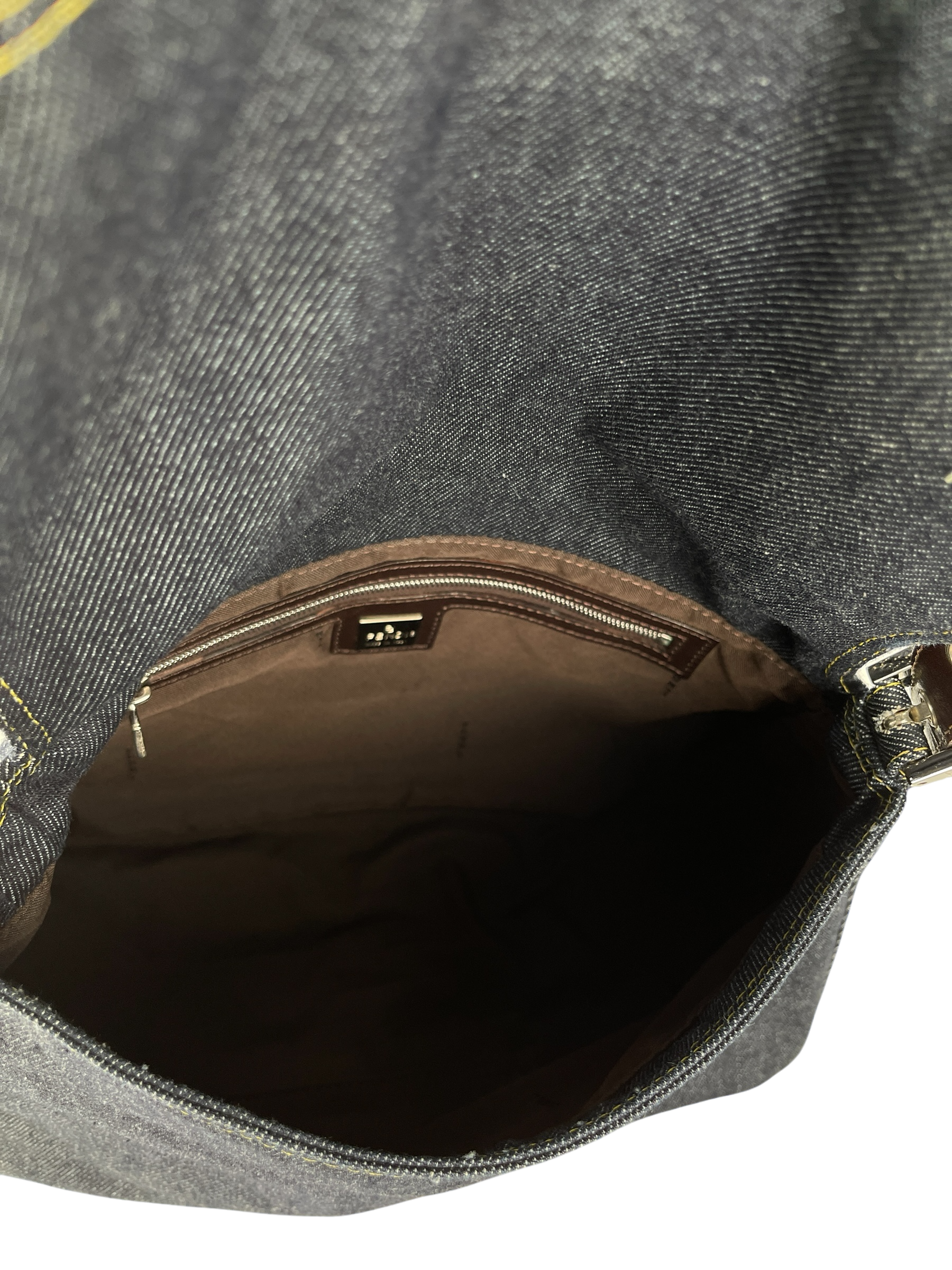 FENDI - Denim Zucca Mamma Baguette Handbag Silver Hardware