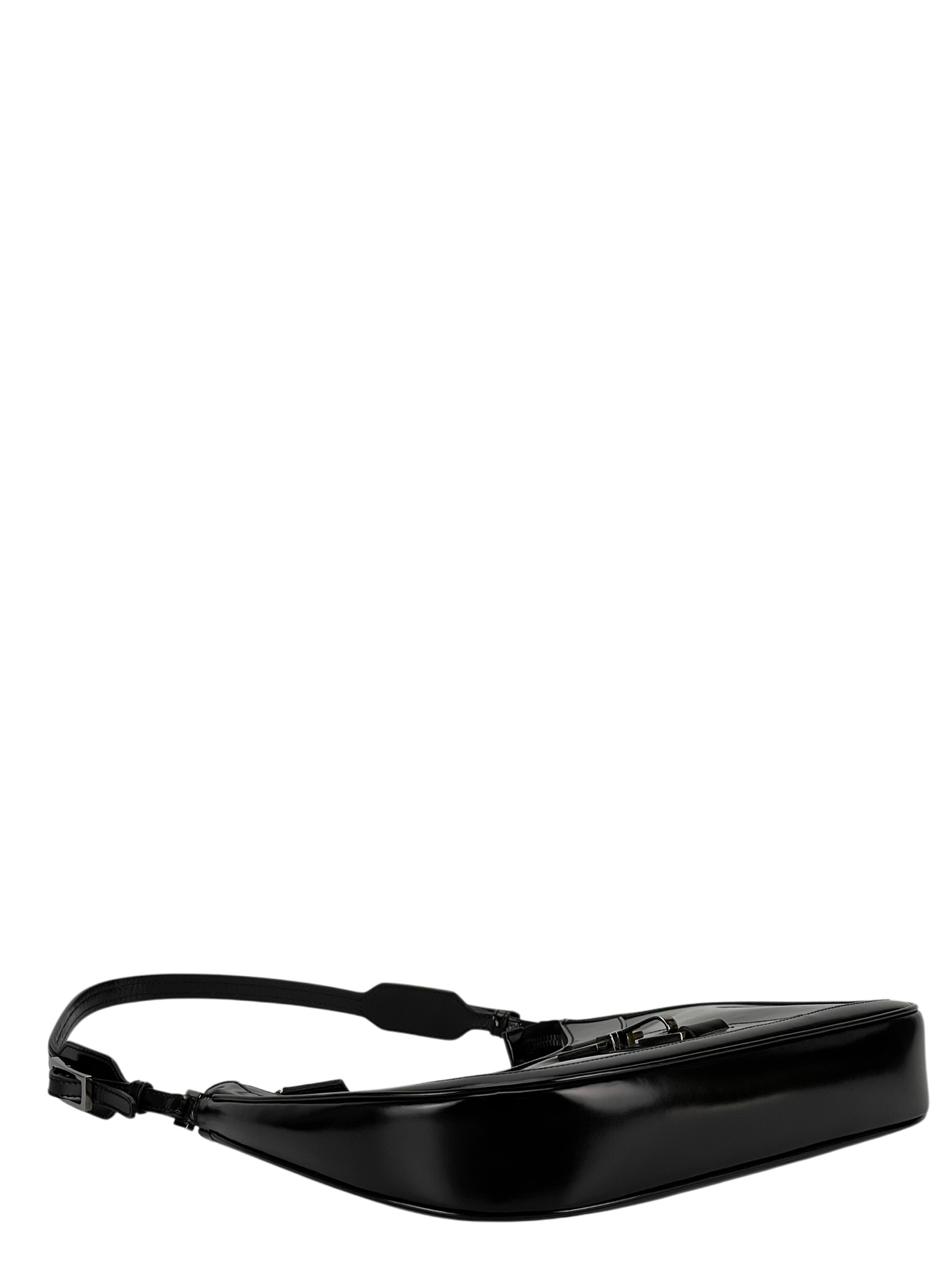 GUCCI - Black patent leather Fastener Jackie Shoulder Bag