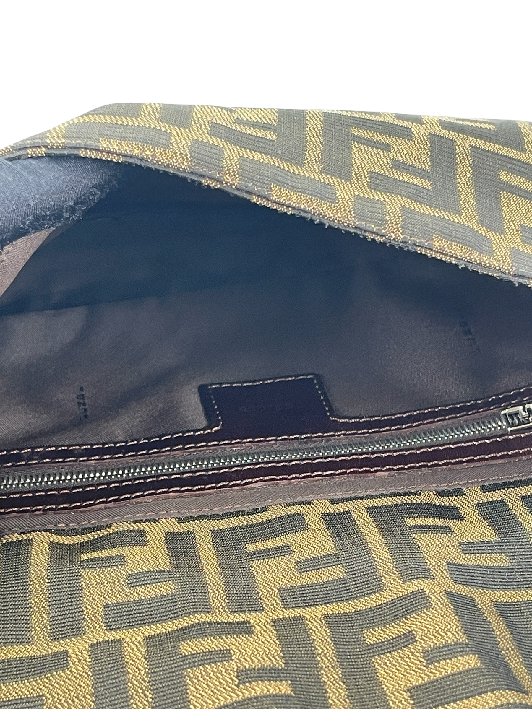 FENDI - Brown Zucca Baguette Handbag Silver Hardware