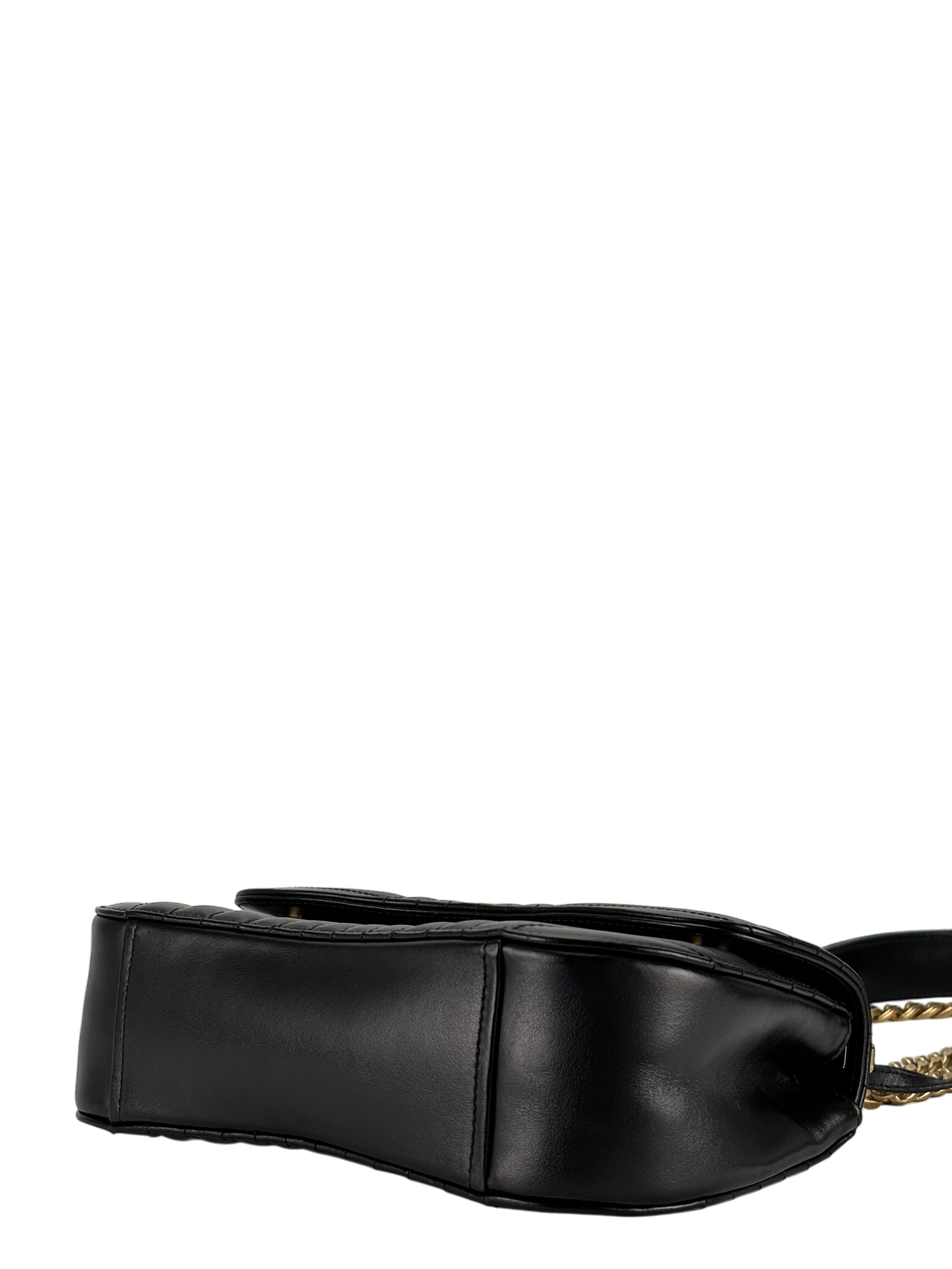 PRADA - Black Calfskin Soft Diagramme Crossbody Bag