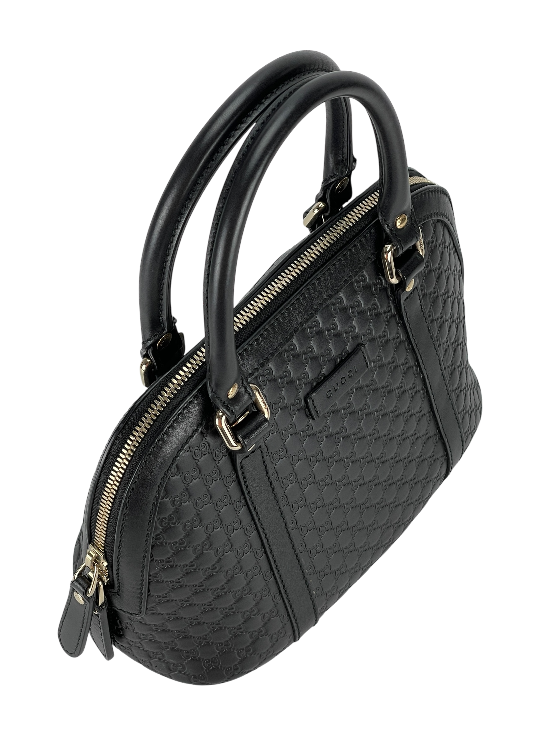 GUCCI - Micro GG Cima Dome Tote Bag Black Calfskin