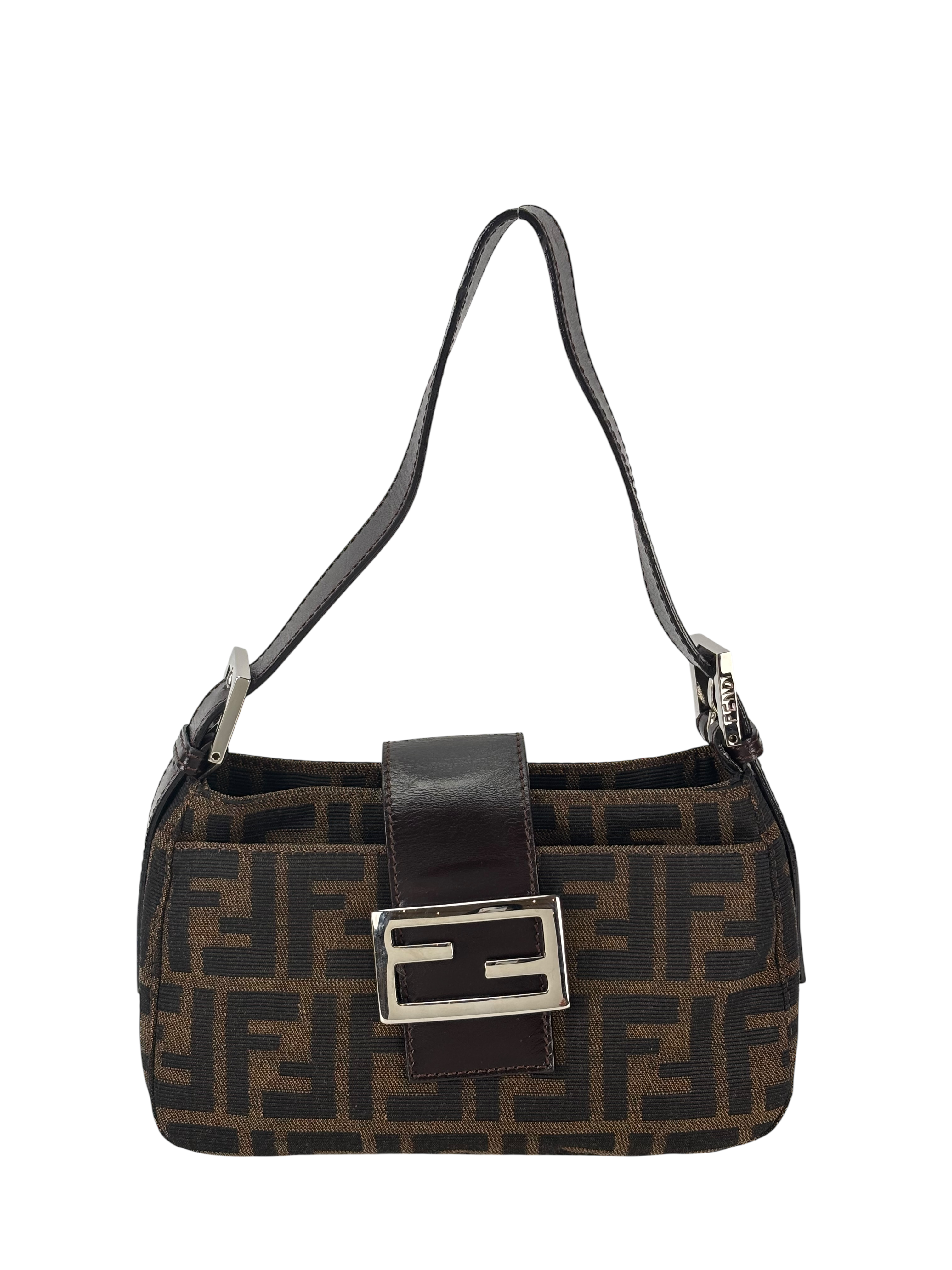FENDI - Zucca Canvas Mini Baguette Shoulder Bag