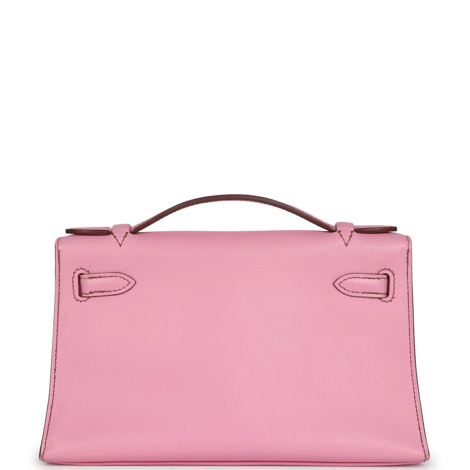 Pre-owned Hermes Kelly Pochette Bubblegum Swift Palladium Hardware