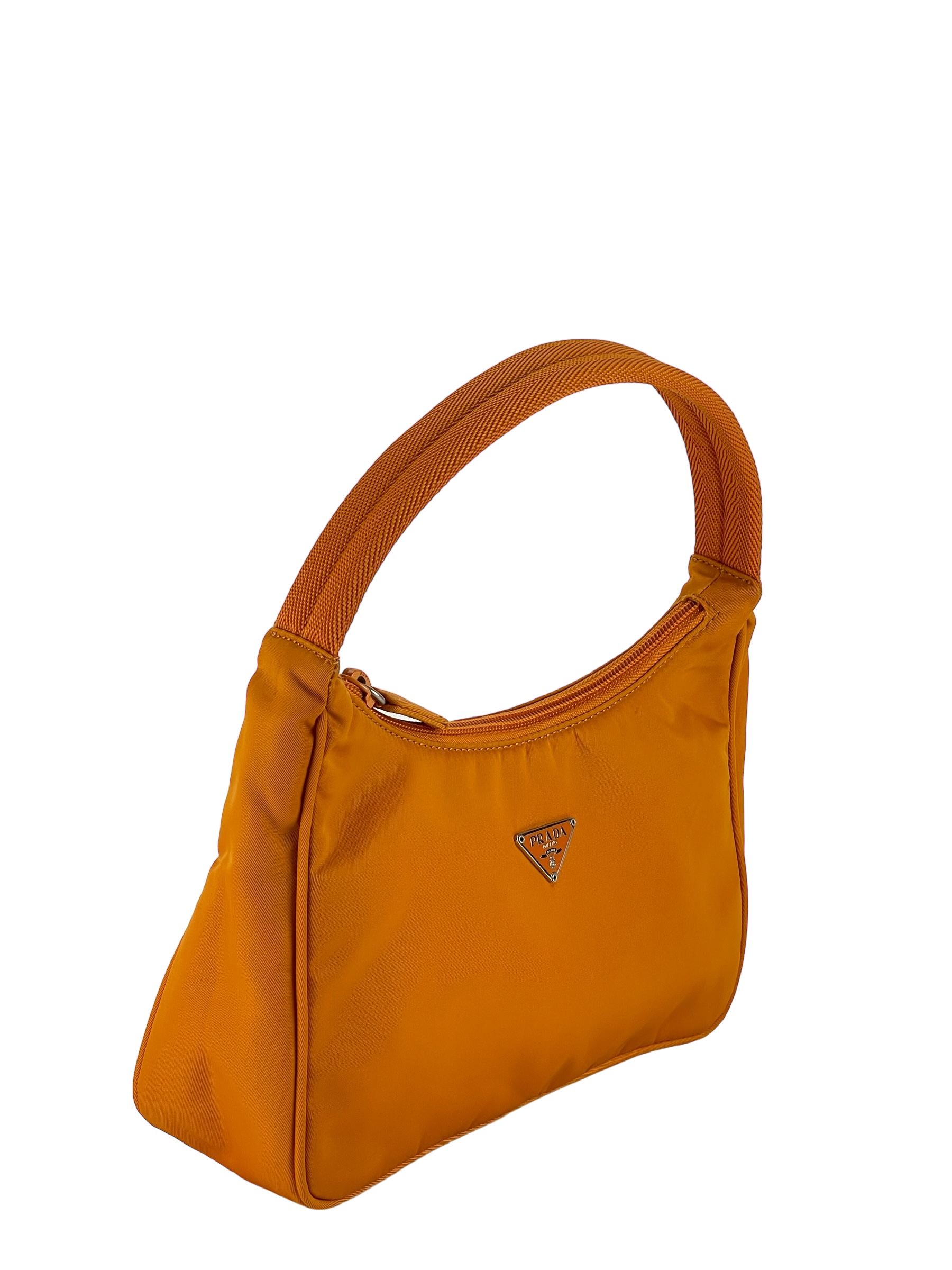 PRADA - Orange Nylon Hobo Bag