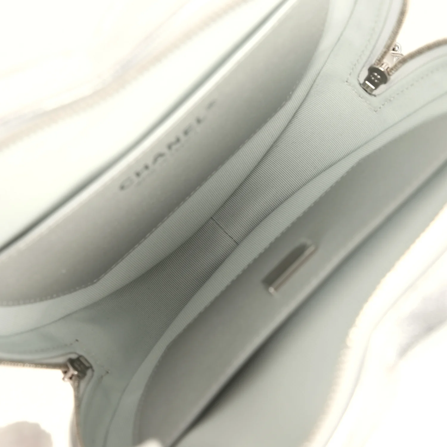 Chanel CC In Love Large Heart Bag with Chain Silver Metallic Lambskin Silver Hardware