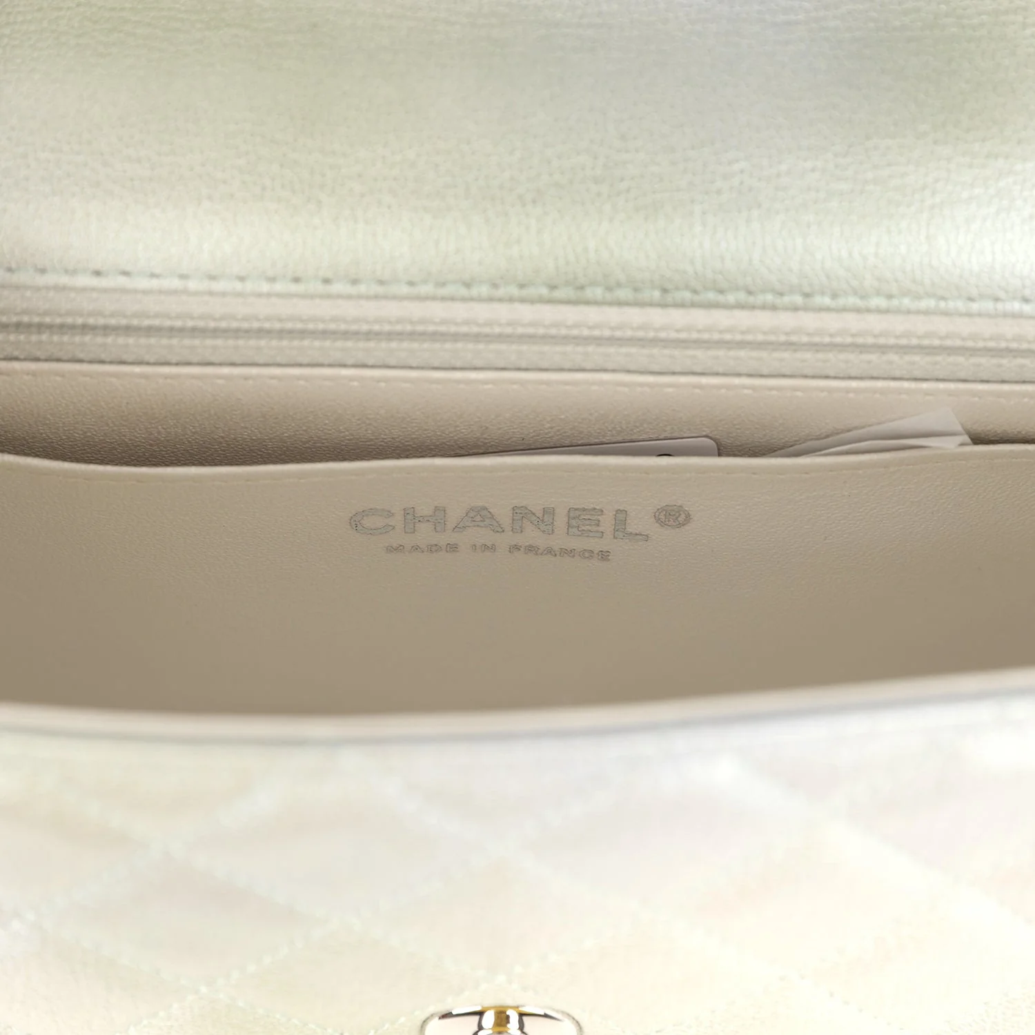 Chanel Mini Classic Rectangular Flap Bag Grey and Green Ombre Iridescent Goatskin Silver Hardware