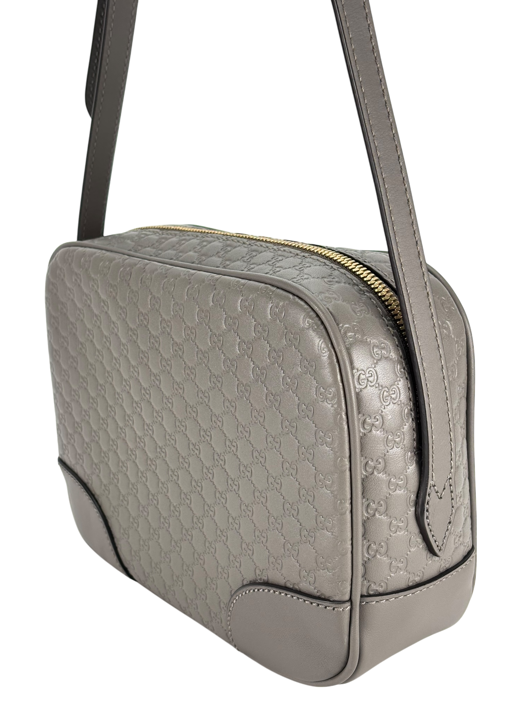 GUCCI - Grey Micro Guccissima Shoulder Bag