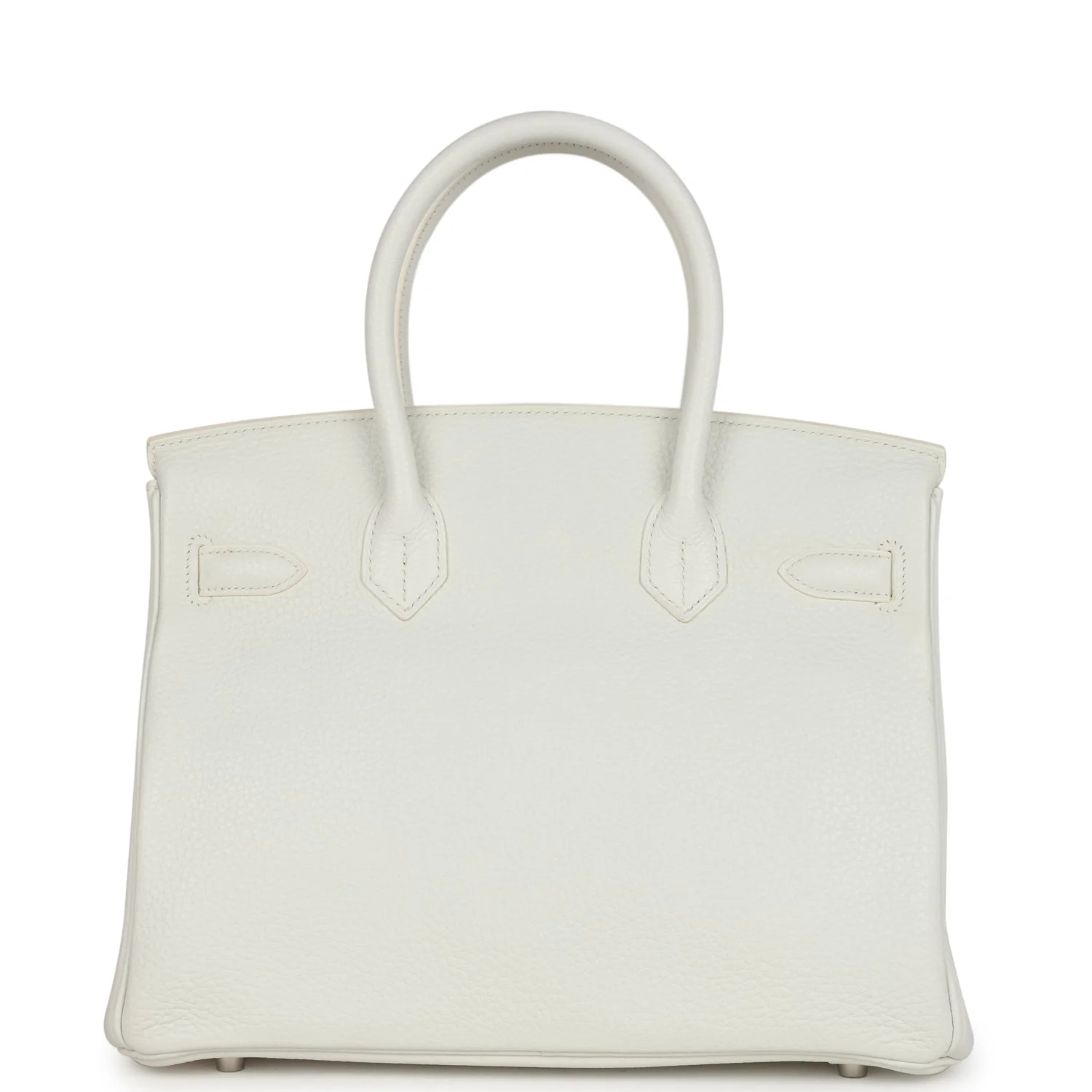 Pre-owned Hermes Birkin 30 White Clemence Palladium Hardware
