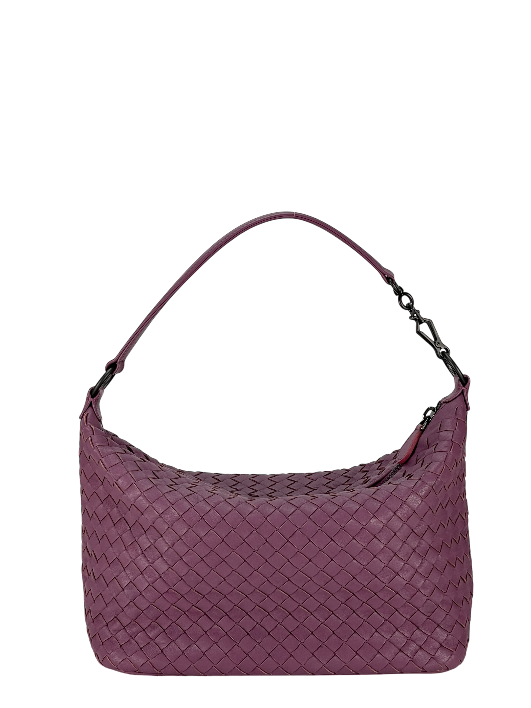 BOTTEGA VENETA - Zip Hobo Intrecciato Nappa Purple Lambskin