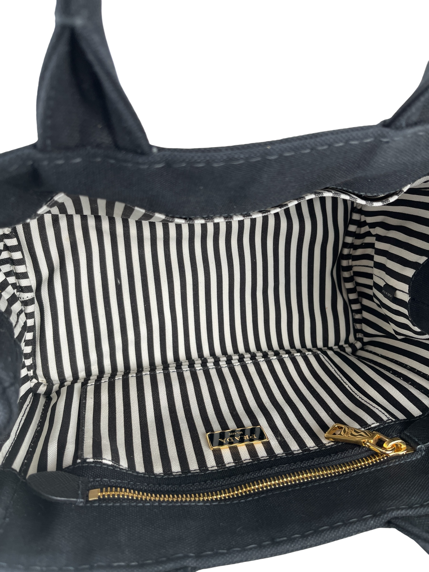 PRADA - Black Canvas Canapa Tote Bag