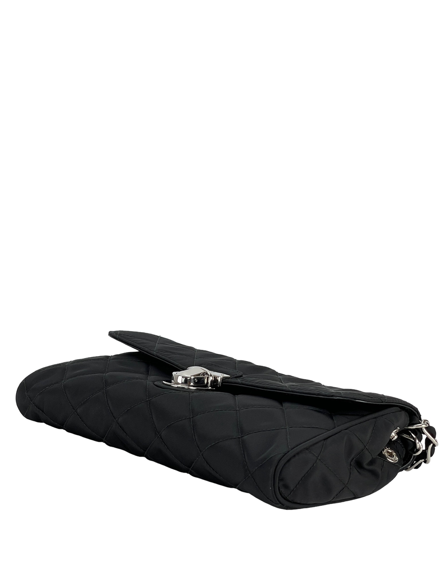 PRADA - Nylon Pushlock Flap Crossbody Bag