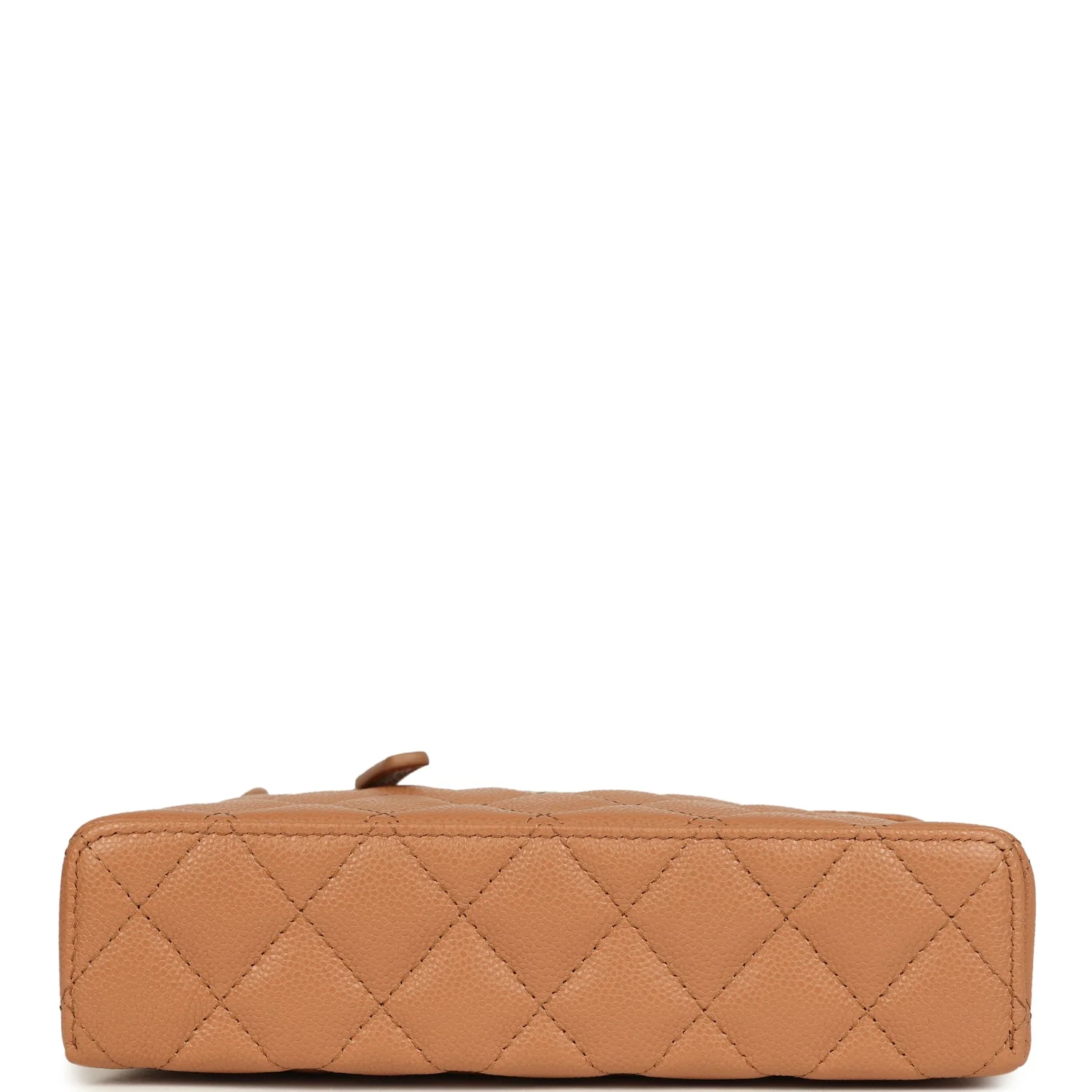 Chanel Top Handle Long Vanity Case with Chain Dark Beige Shiny Caviar Light Gold Hardware