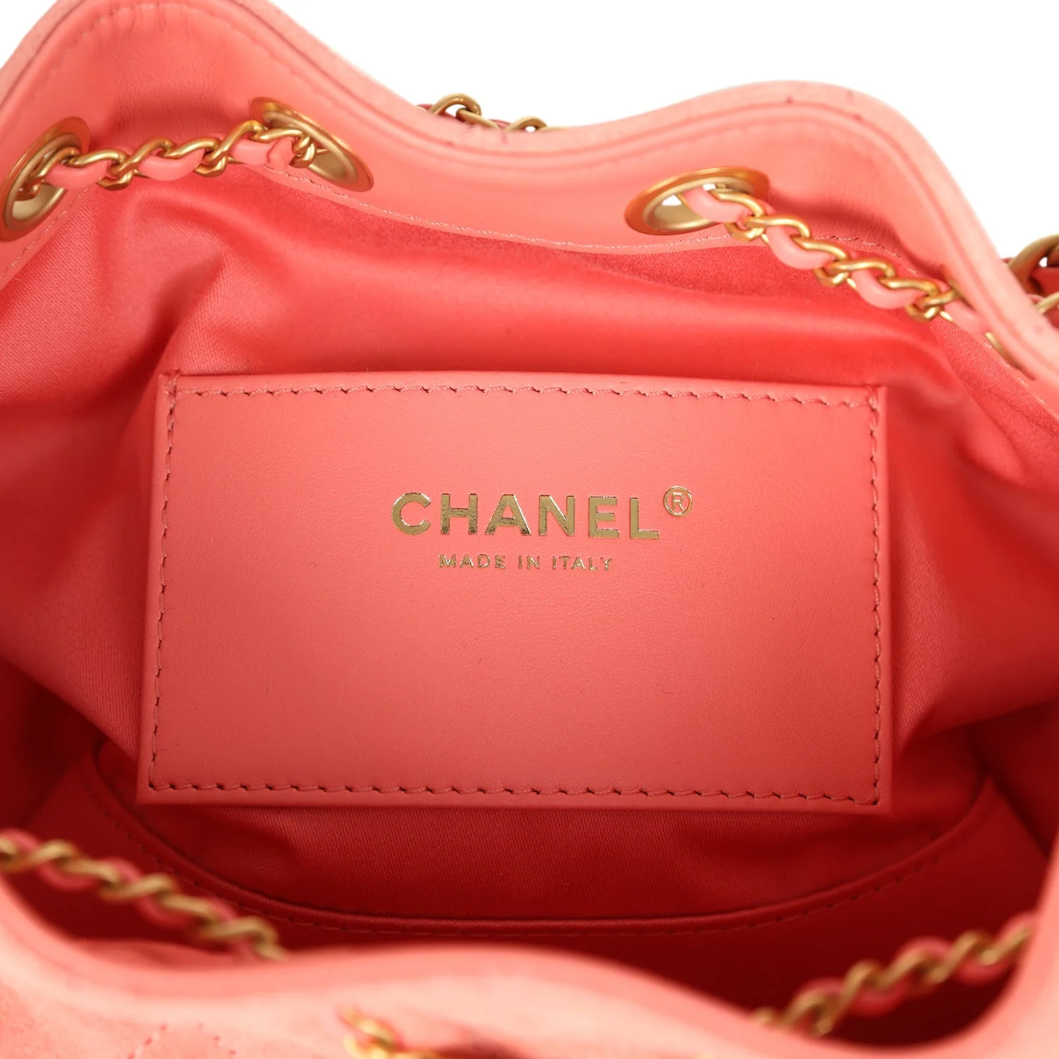 Chanel Mini 25 Hobo Bag Coral Pink Suede Antique Gold Hardware