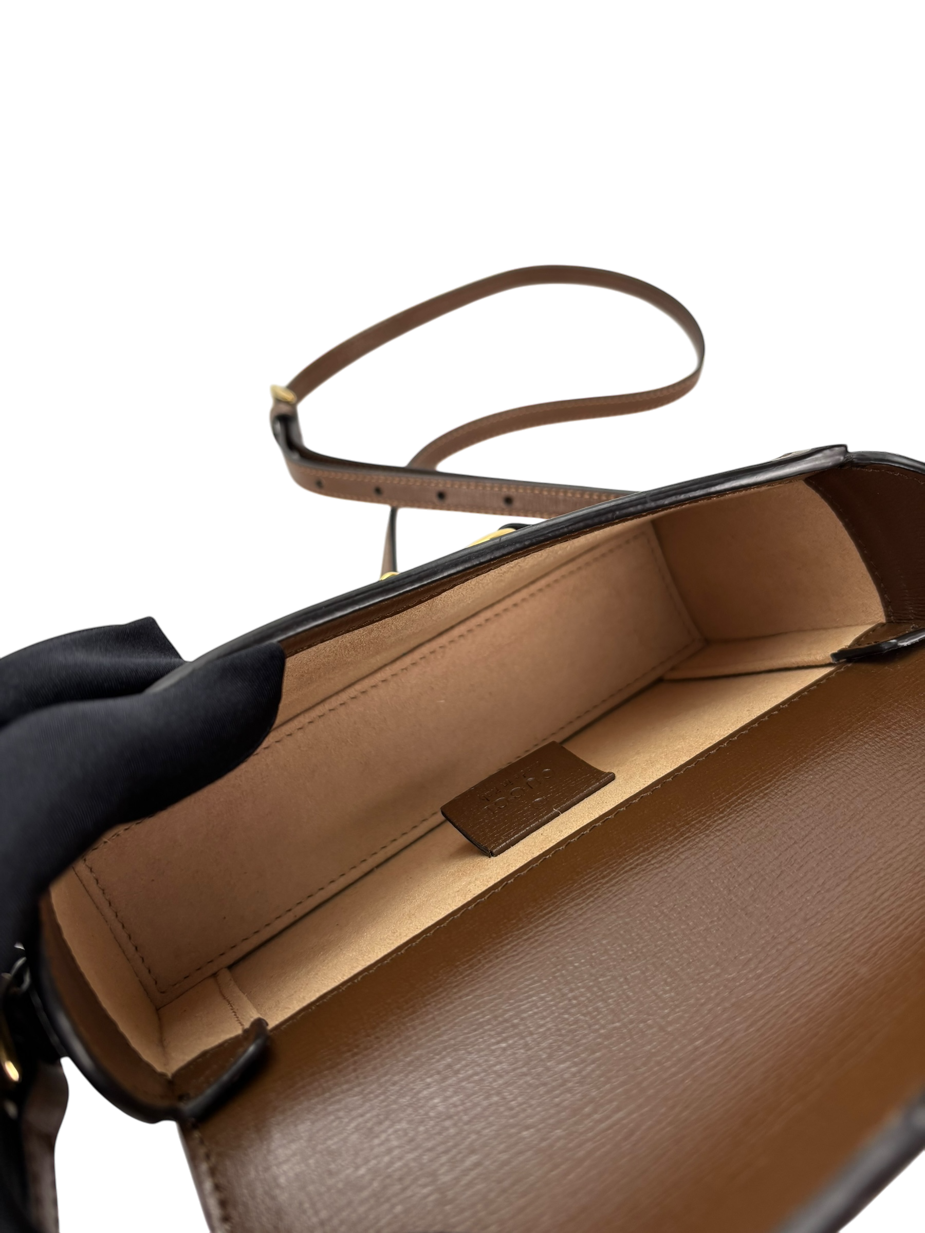 GUCCI - GG Supreme Fabric Leather Horsebit 1955 Bag