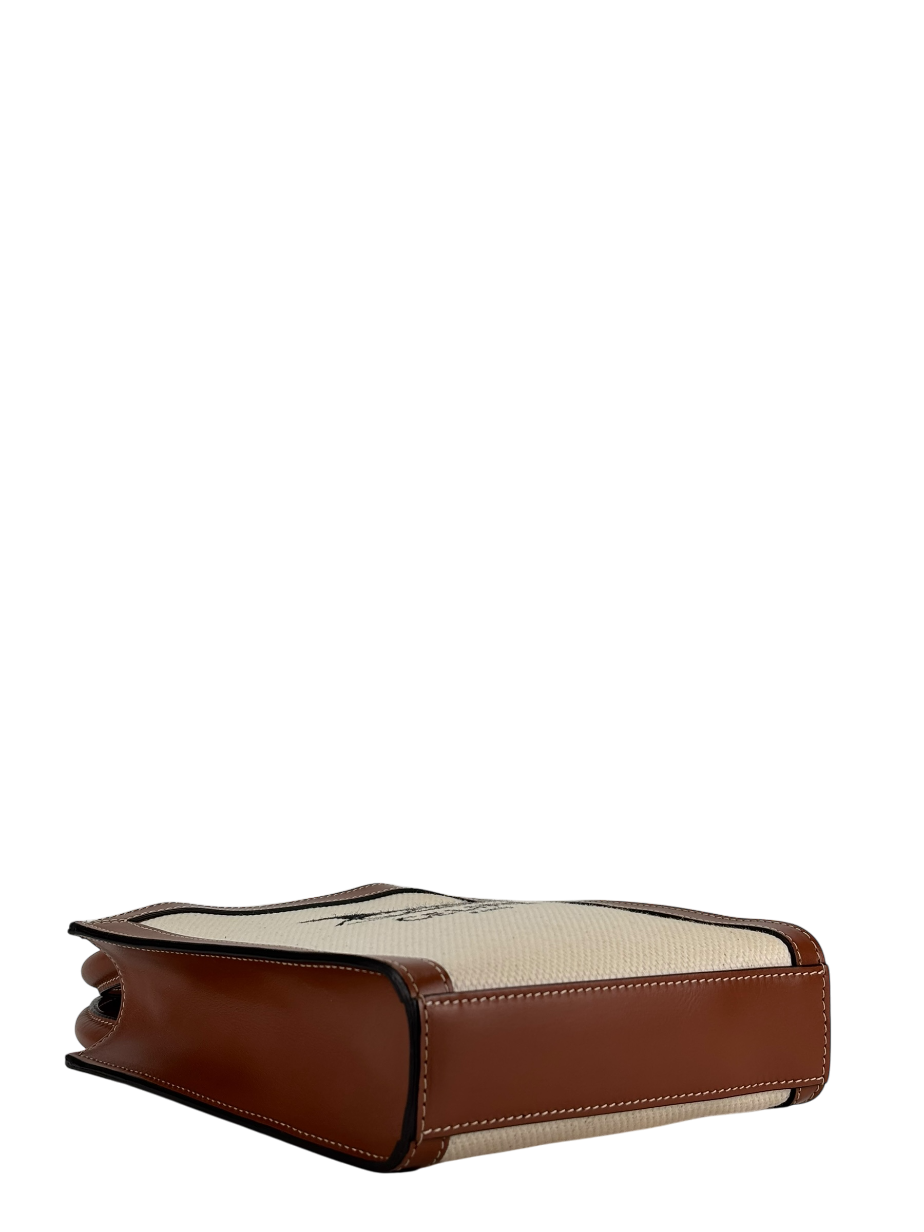 CELINE - Mini Natural Brown Sulky Print Canvas Shoulder Bag