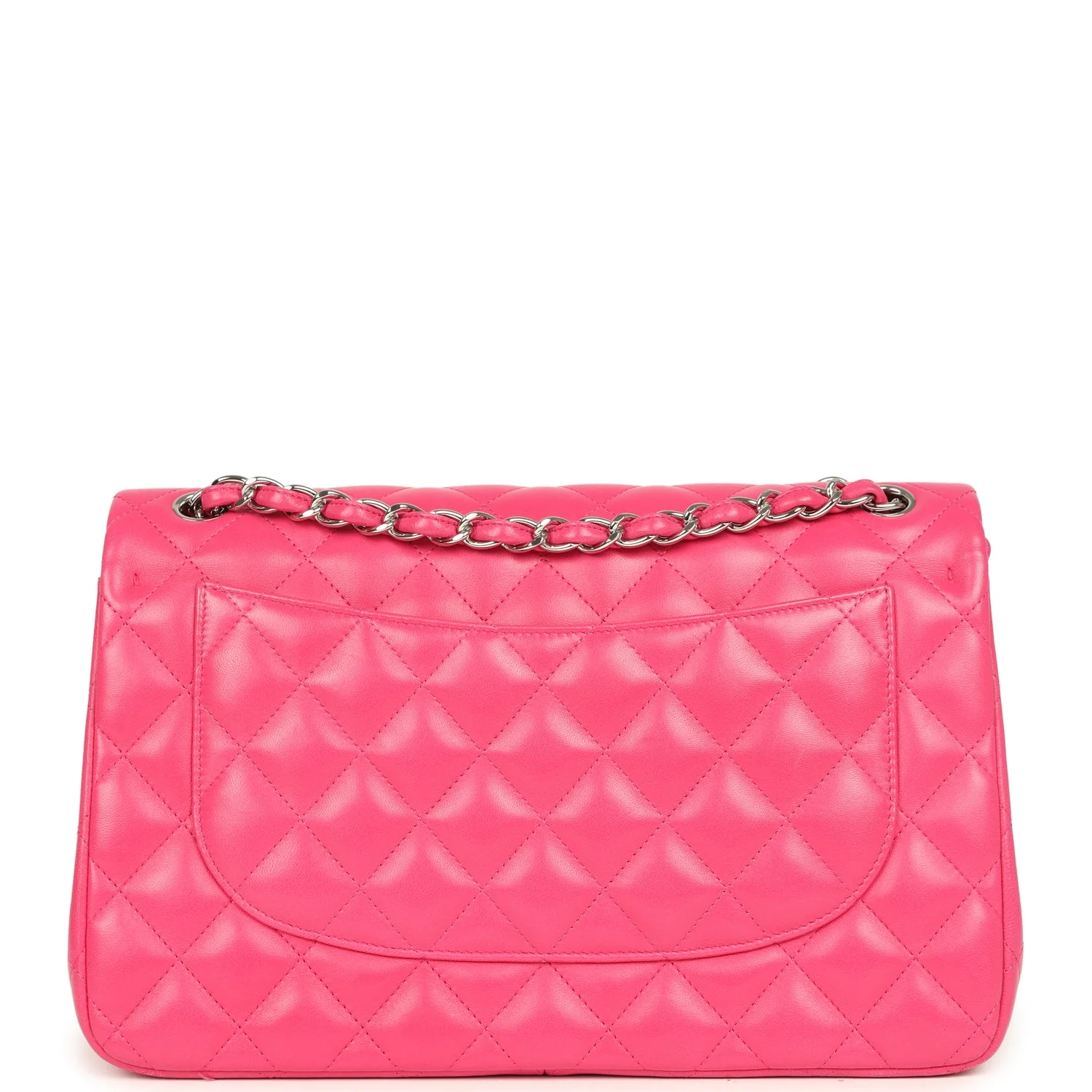 Pre-owned Chanel Jumbo Classic Double Flap Pink Lambskin Silver Hardware